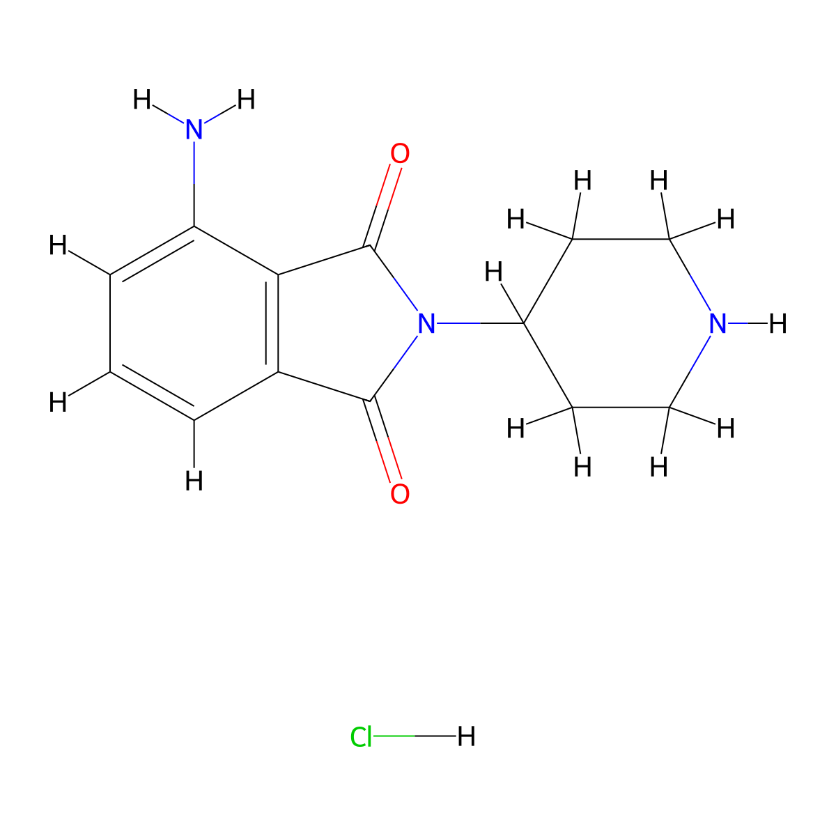 4-amino-2-(piperidin-4-yl)-2,3-dihydro-1H-isoindole-1,3-dione hydrochloride molecular structure, CAS 2947423-64-3