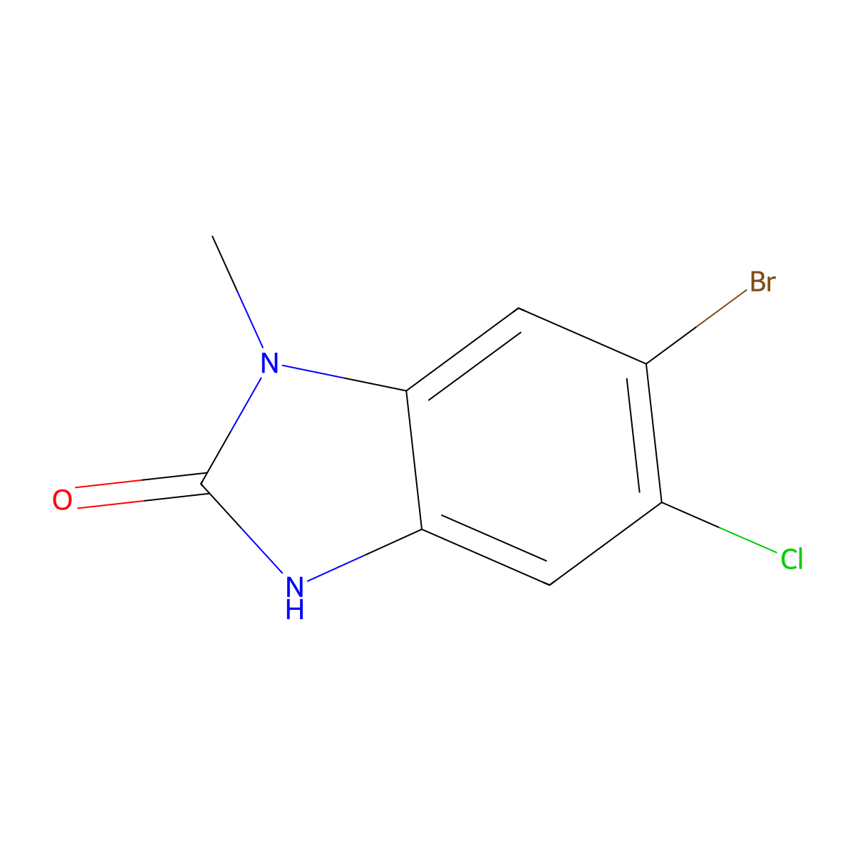 6-bromo-5-chloro-1-methyl-2,3-dihydro-1H-1,3-benzodiazol-2-one molecular structure, CAS 2947423-71-2