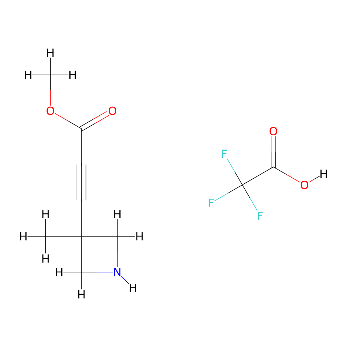 Methyl 3-(3-methylazetidin-3-yl)prop-2-ynoate, trifluoroacetic acid molecular structure, CAS 2947423-75-6