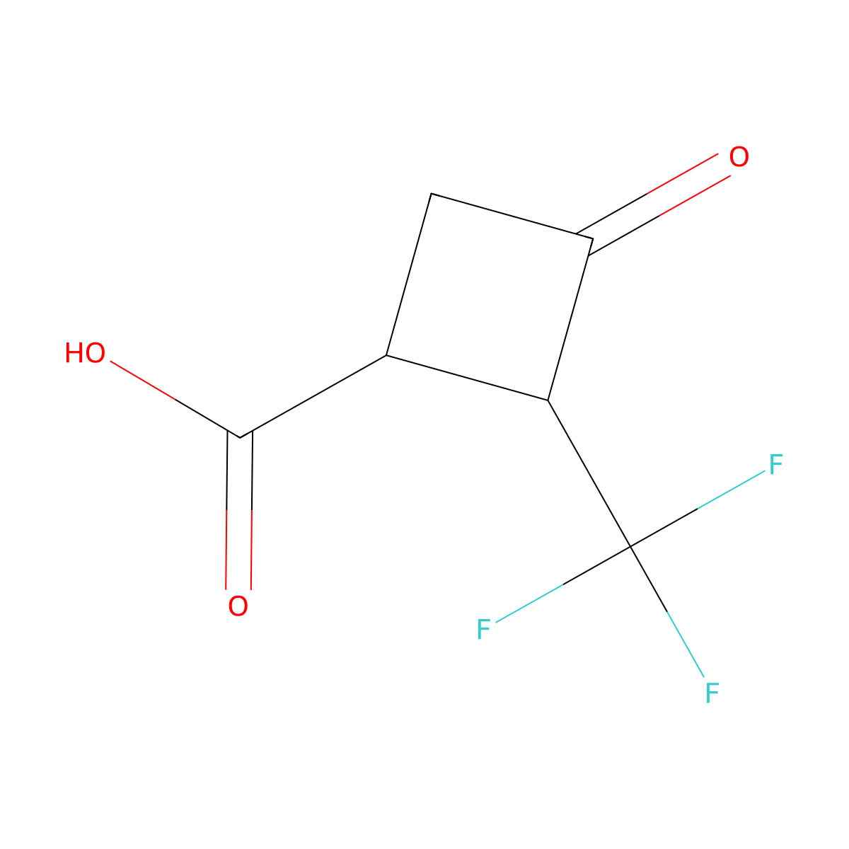 3-Oxo-2-(trifluoromethyl)cyclobutane-1-carboxylic acid molecular structure, CAS 2947423-77-8