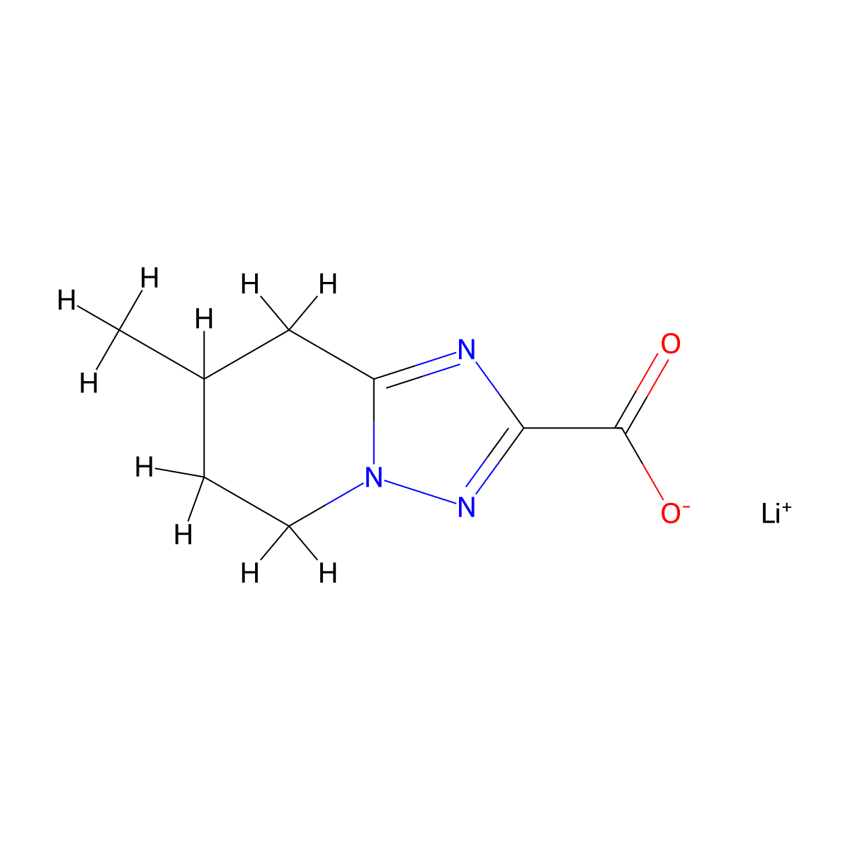 lithium(1+) 7-methyl-5H,6H,7H,8H-[1,2,4]triazolo[1,5-a]pyridine-2-carboxylate molecular structure, CAS 2947423-78-9
