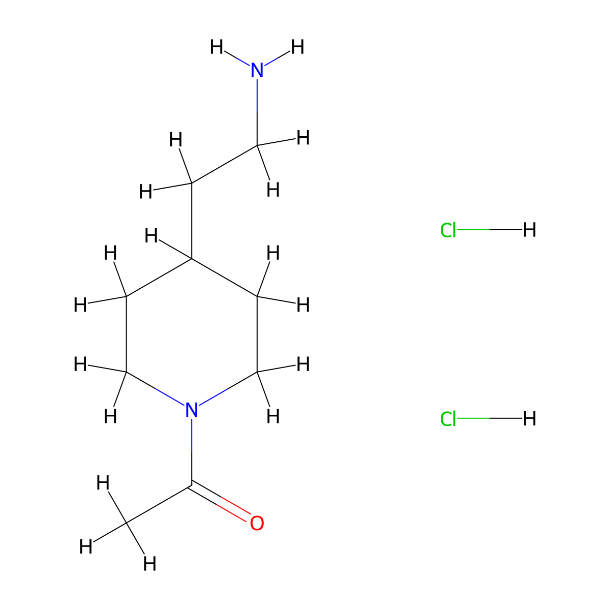 1-[4-(2-Aminoethyl)piperidin-1-yl]ethan-1-one dihydrochloride molecular structure, CAS 2947423-79-0