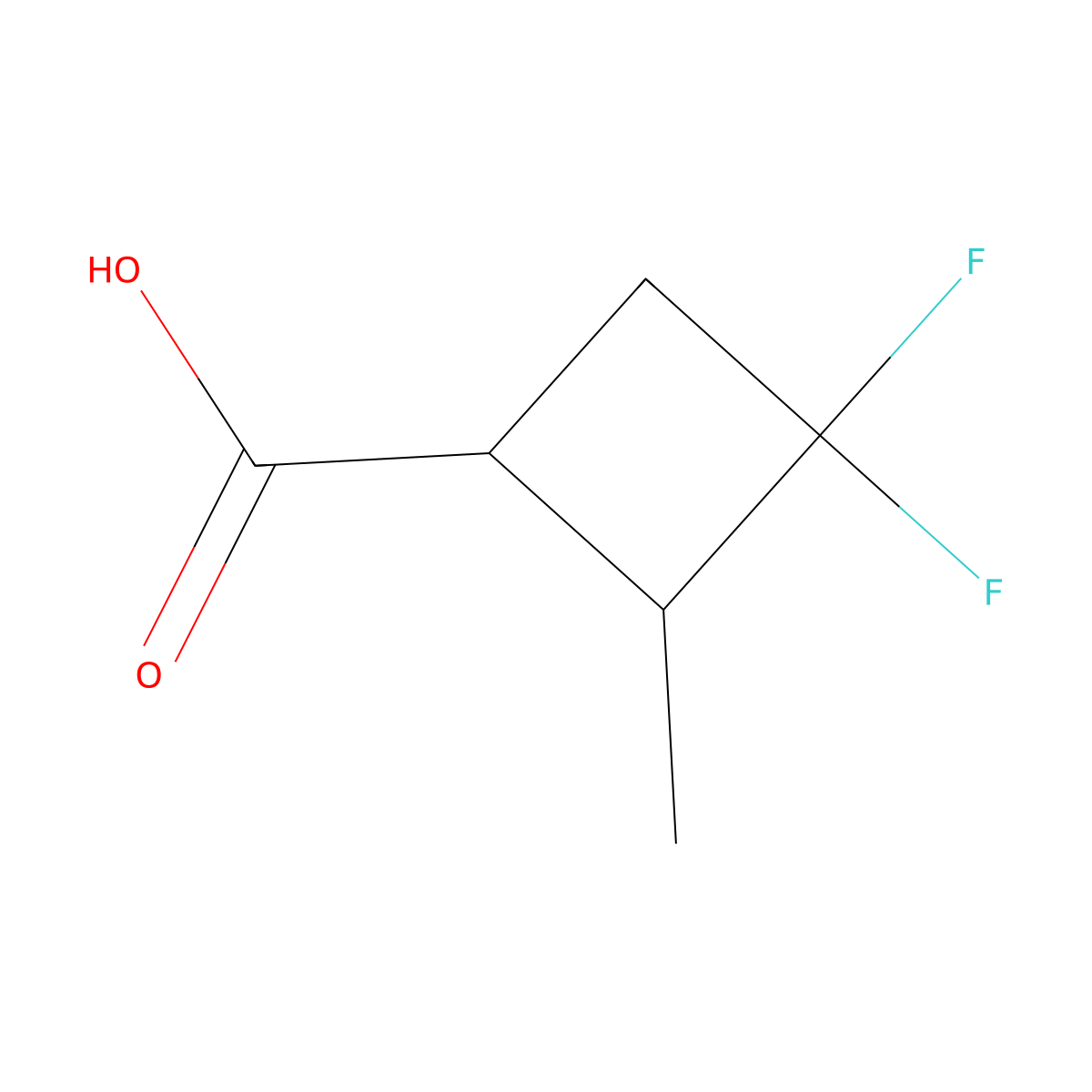 3,3-Difluoro-2-methylcyclobutane-1-carboxylic acid molecular structure, CAS 2947423-82-5