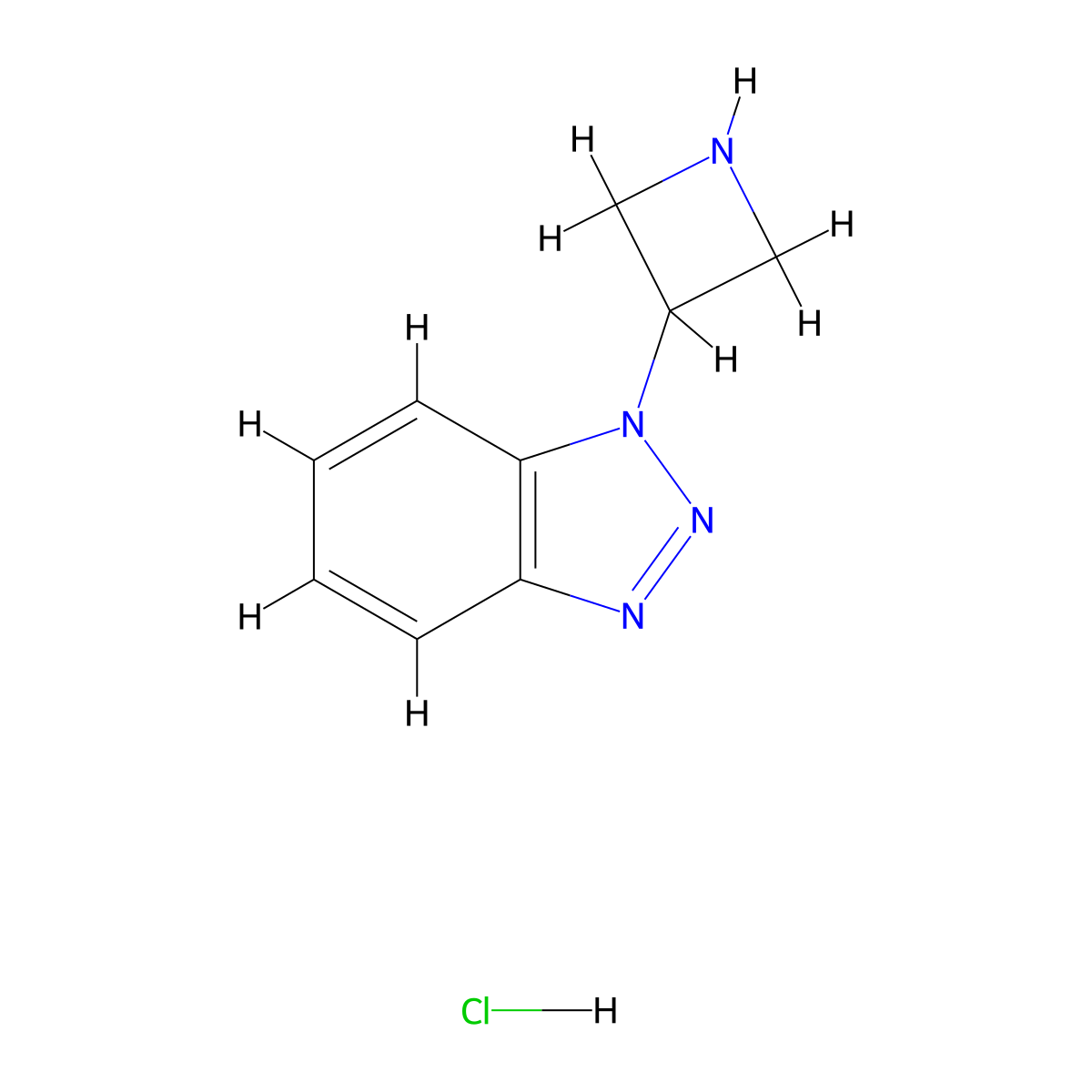 1-(azetidin-3-yl)-1H-1,2,3-benzotriazole hydrochloride molecular structure, CAS 2947423-90-5