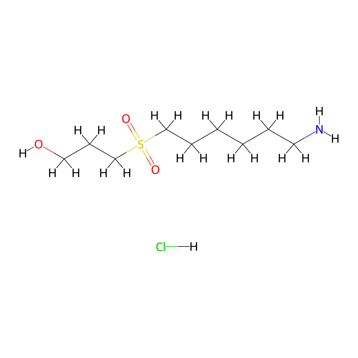 3-(6-Aminohexylsulfonyl)propan-1-ol;hydrochloride molecular structure, CAS 2947423-92-7