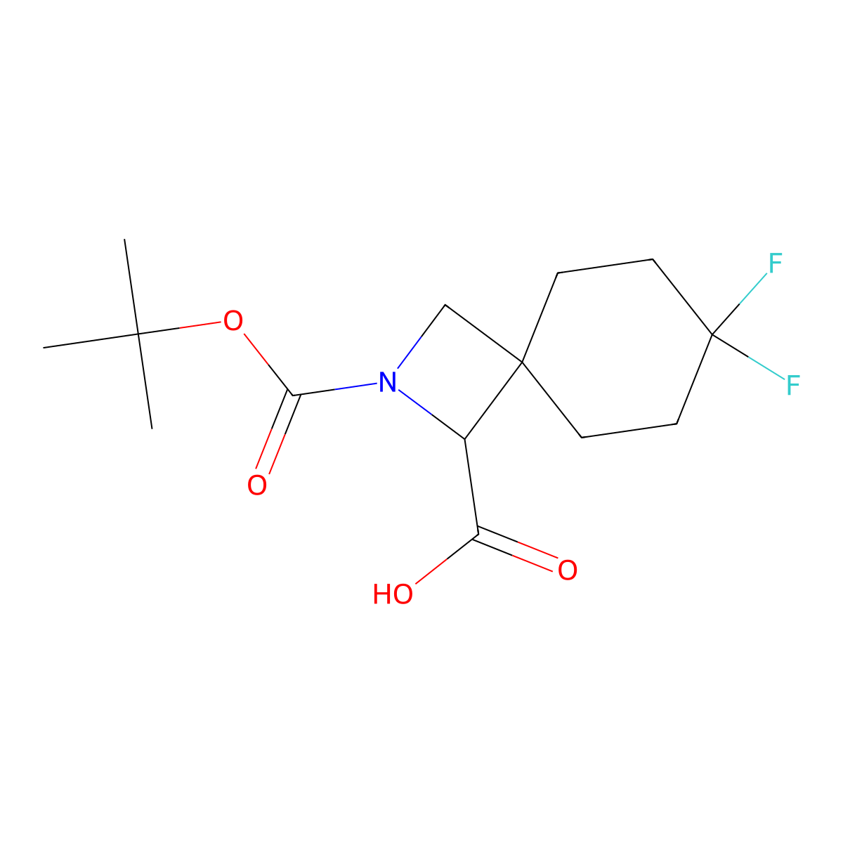 2-[(Tert-butoxy)carbonyl]-7,7-difluoro-2-azaspiro[3.5]nonane-1-carboxylic acid molecular structure, CAS 2947423-93-8