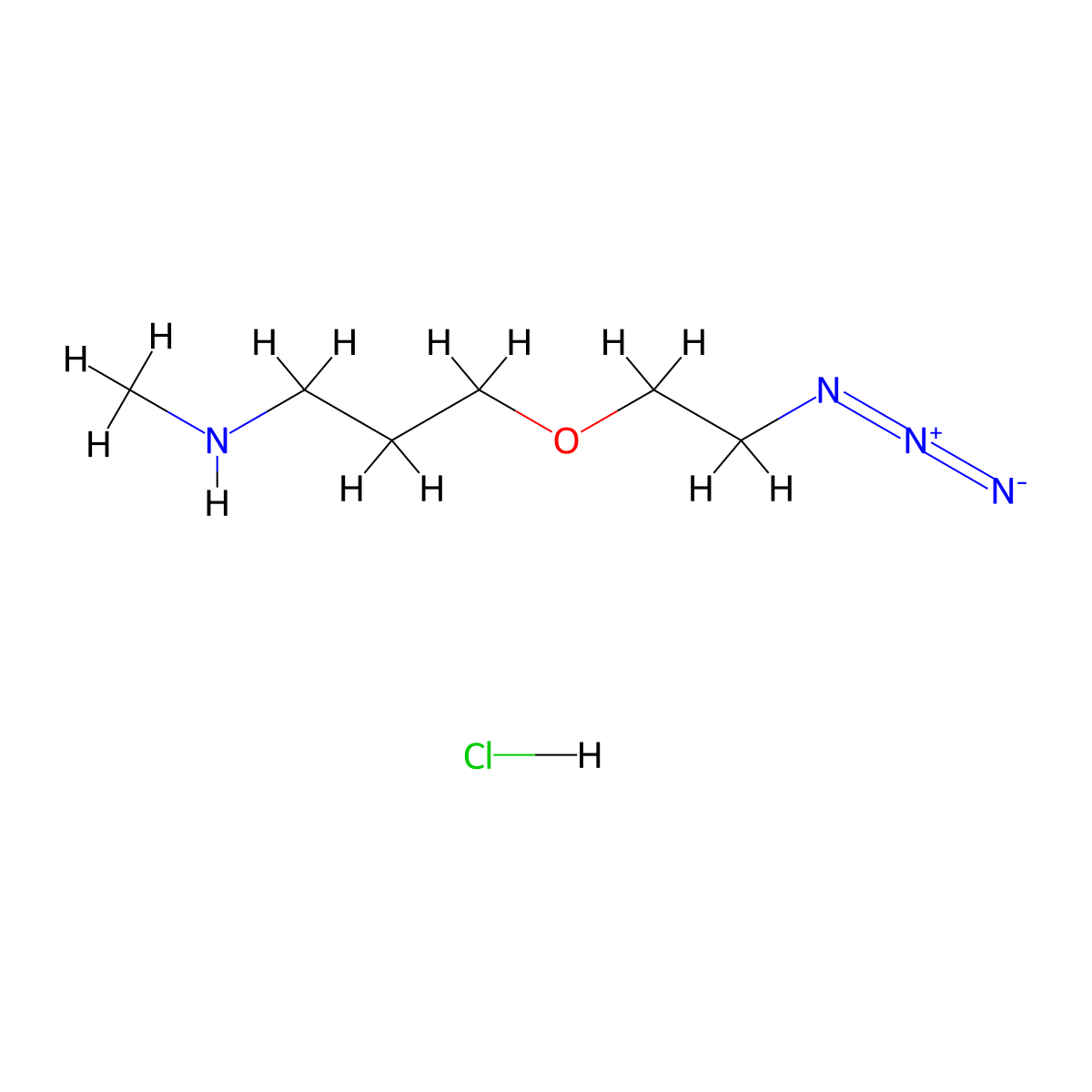3-(2-azidoethoxy)-N-methylpropan-1-amine;hydrochloride molecular structure, CAS 2947423-95-0