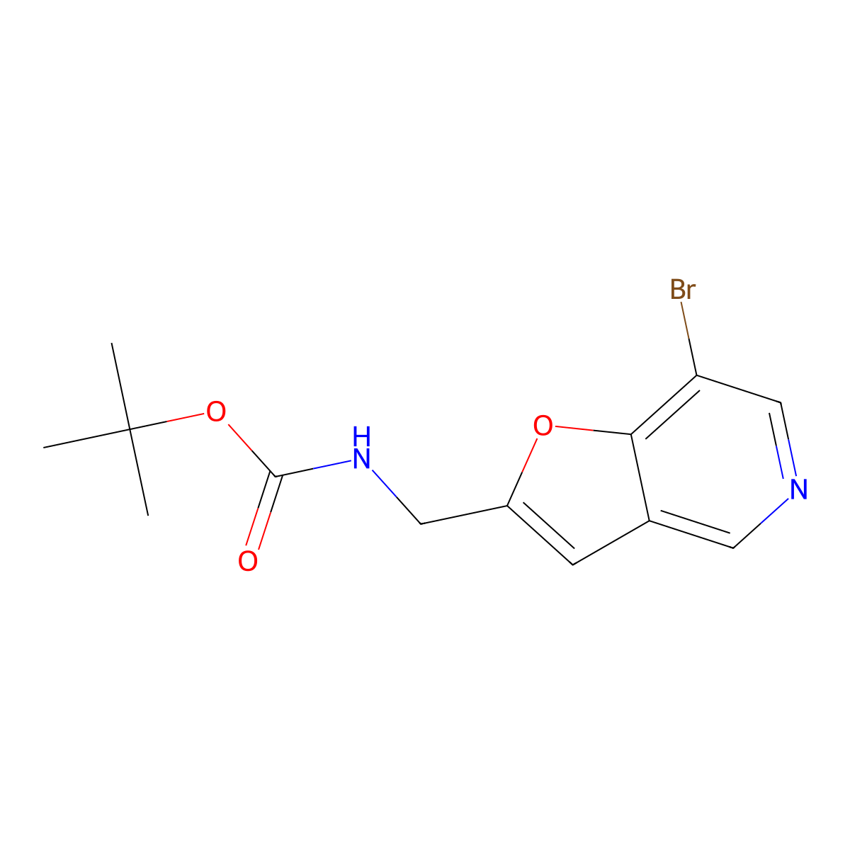 tert-butyl N-({7-bromofuro[3,2-c]pyridin-2-yl}methyl)carbamate molecular structure, CAS 2947424-13-5