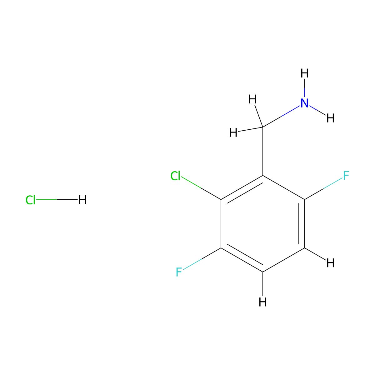 1-(2-Chloro-3,6-difluorophenyl)methanamine hydrochloride molecular structure, CAS 2947424-15-7