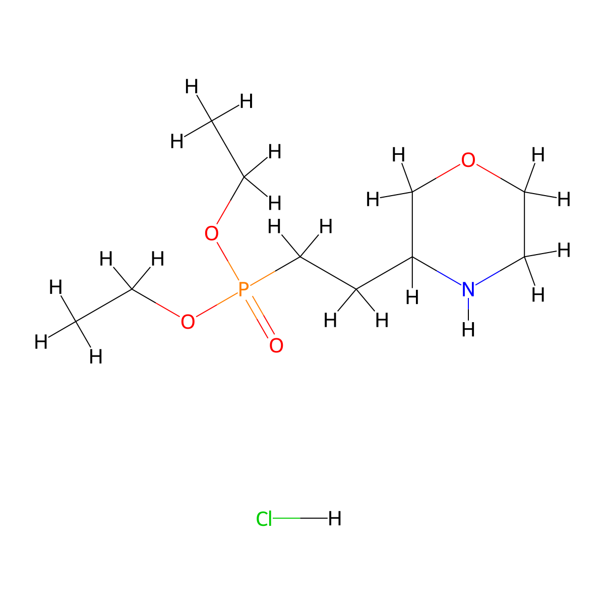 Diethyl [2-(morpholin-3-yl)ethyl]phosphonate hydrochloride molecular structure, CAS 2947424-20-4