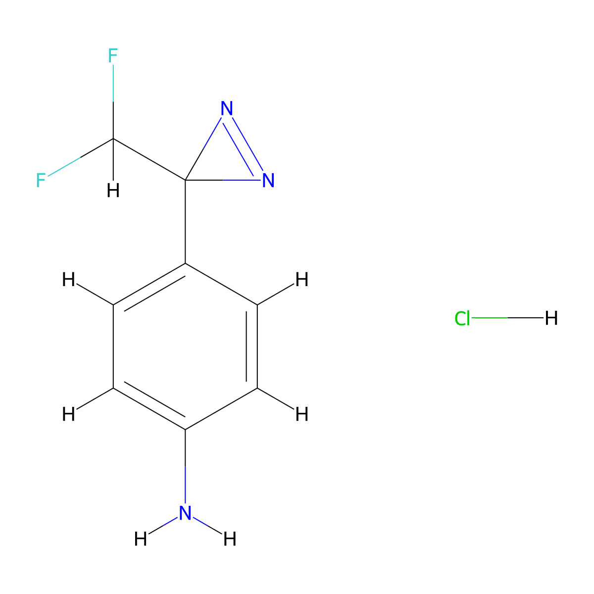 4-[3-(difluoromethyl)-3H-diazirin-3-yl]aniline hydrochloride molecular structure, CAS 2947424-31-7