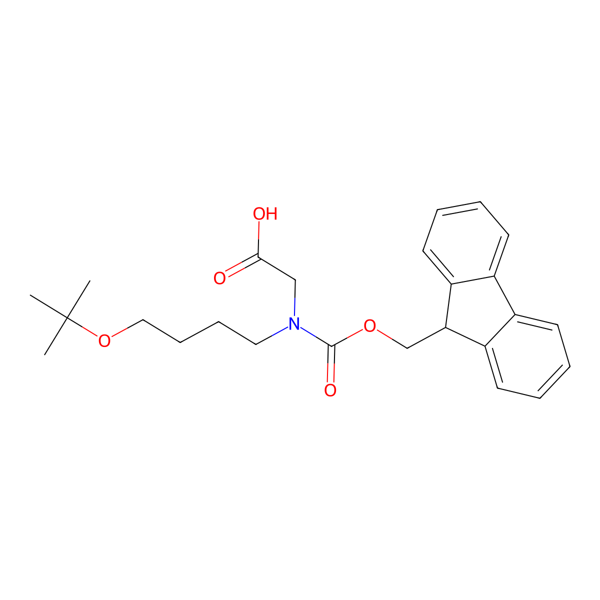2-{[4-(tert-butoxy)butyl]({[(9H-fluoren-9-yl)methoxy]carbonyl})amino}acetic acid molecular structure, CAS 2947424-34-0