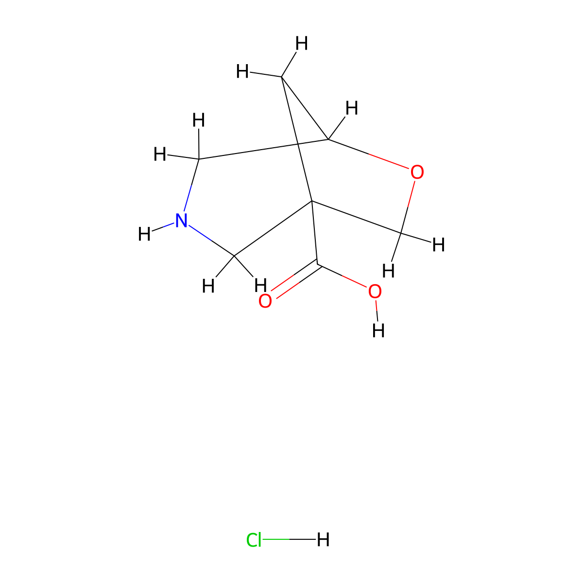 6-Oxa-3-azabicyclo[3.2.1]octane-1-carboxylic acid;hydrochloride molecular structure, CAS 2947424-37-3