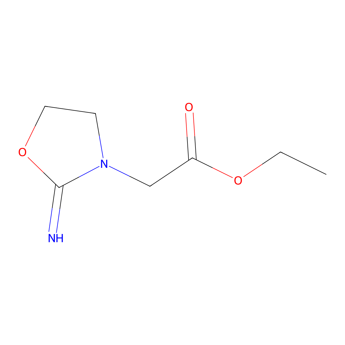 Ethyl 2-(2-imino-1,3-oxazolidin-3-yl)acetate molecular structure, CAS 2947424-44-2