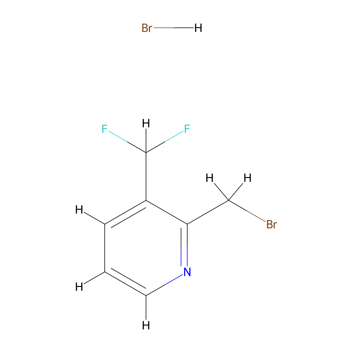 2-(Bromomethyl)-3-(difluoromethyl)pyridine hydrobromide molecular structure, CAS 2947424-46-4