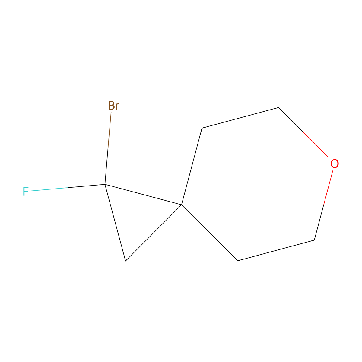 1-Bromo-1-fluoro-6-oxaspiro[2.5]octane molecular structure, CAS 2947424-50-0