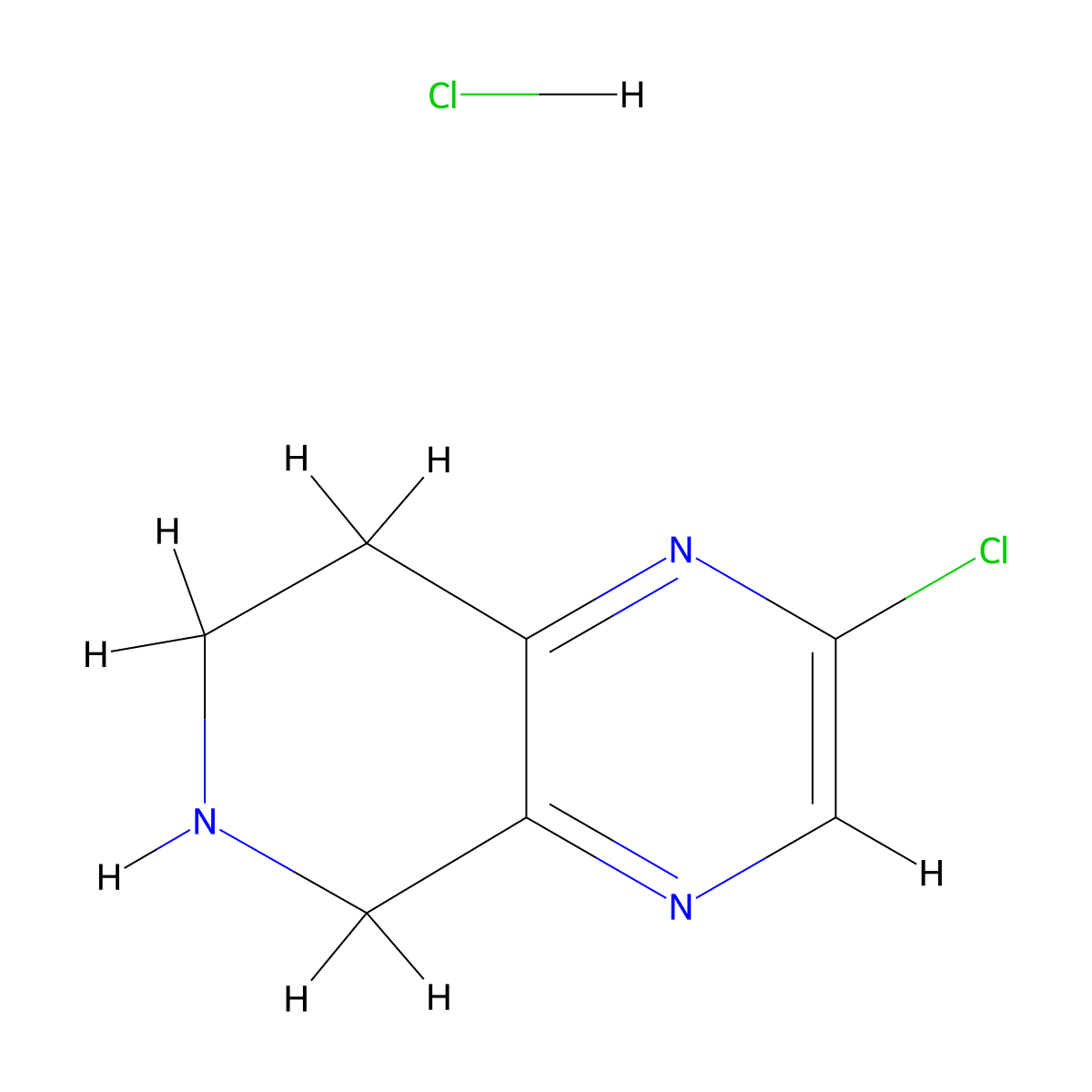 2-Chloro-5,6,7,8-tetrahydropyrido[3,4-b]pyrazine;hydrochloride molecular structure, CAS 2947424-63-5