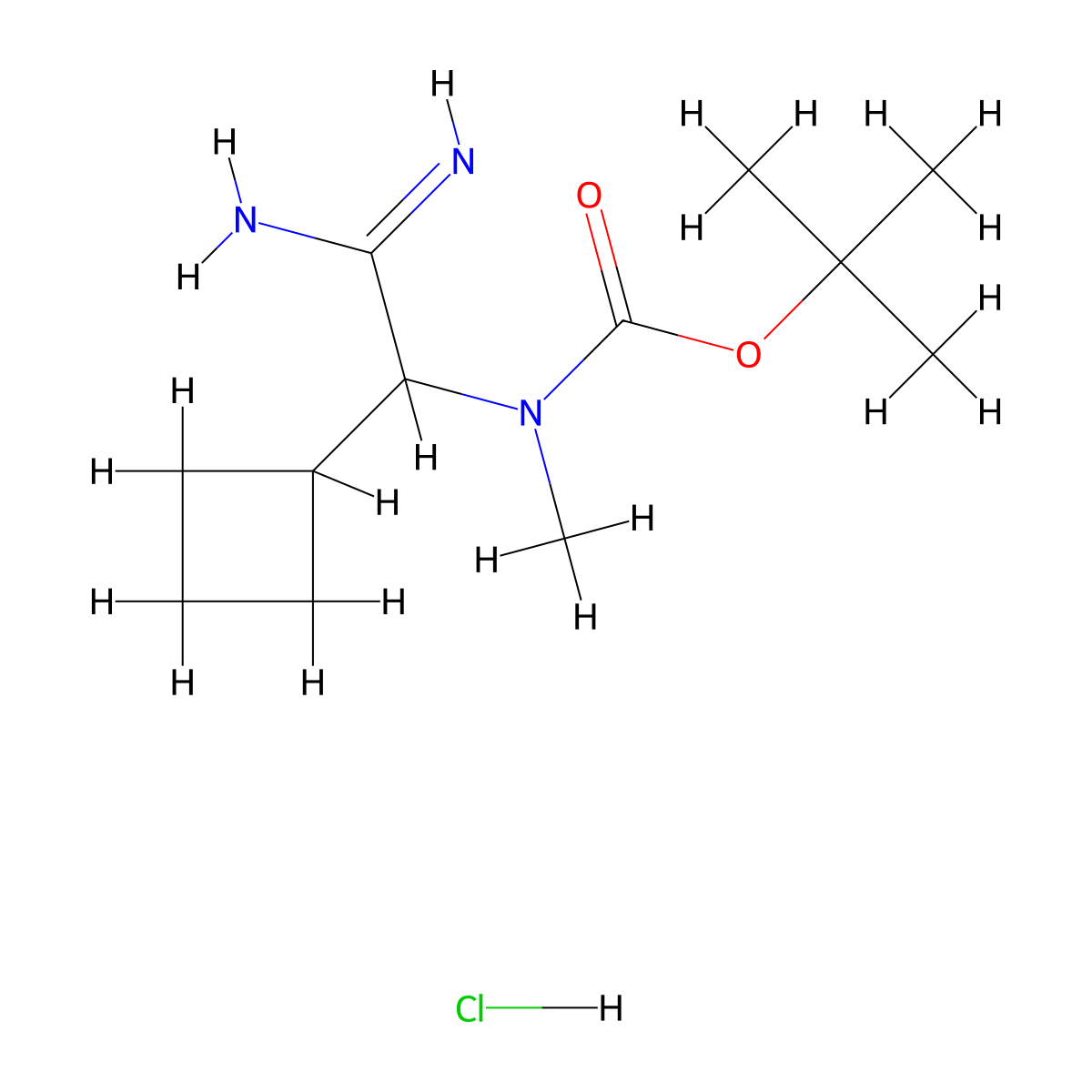 tert-butyl N-[carbamimidoyl(cyclobutyl)methyl]-N-methylcarbamate hydrochloride molecular structure, CAS 2947424-69-1