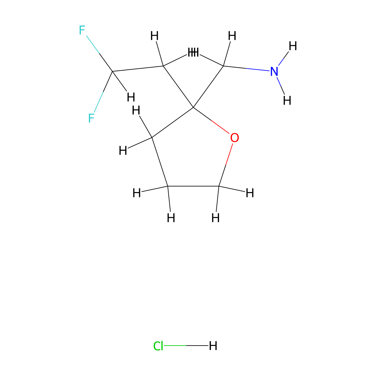 1-[2-(2,2-Difluoroethyl)oxolan-2-yl]methanamine hydrochloride molecular structure, CAS 2947424-74-8