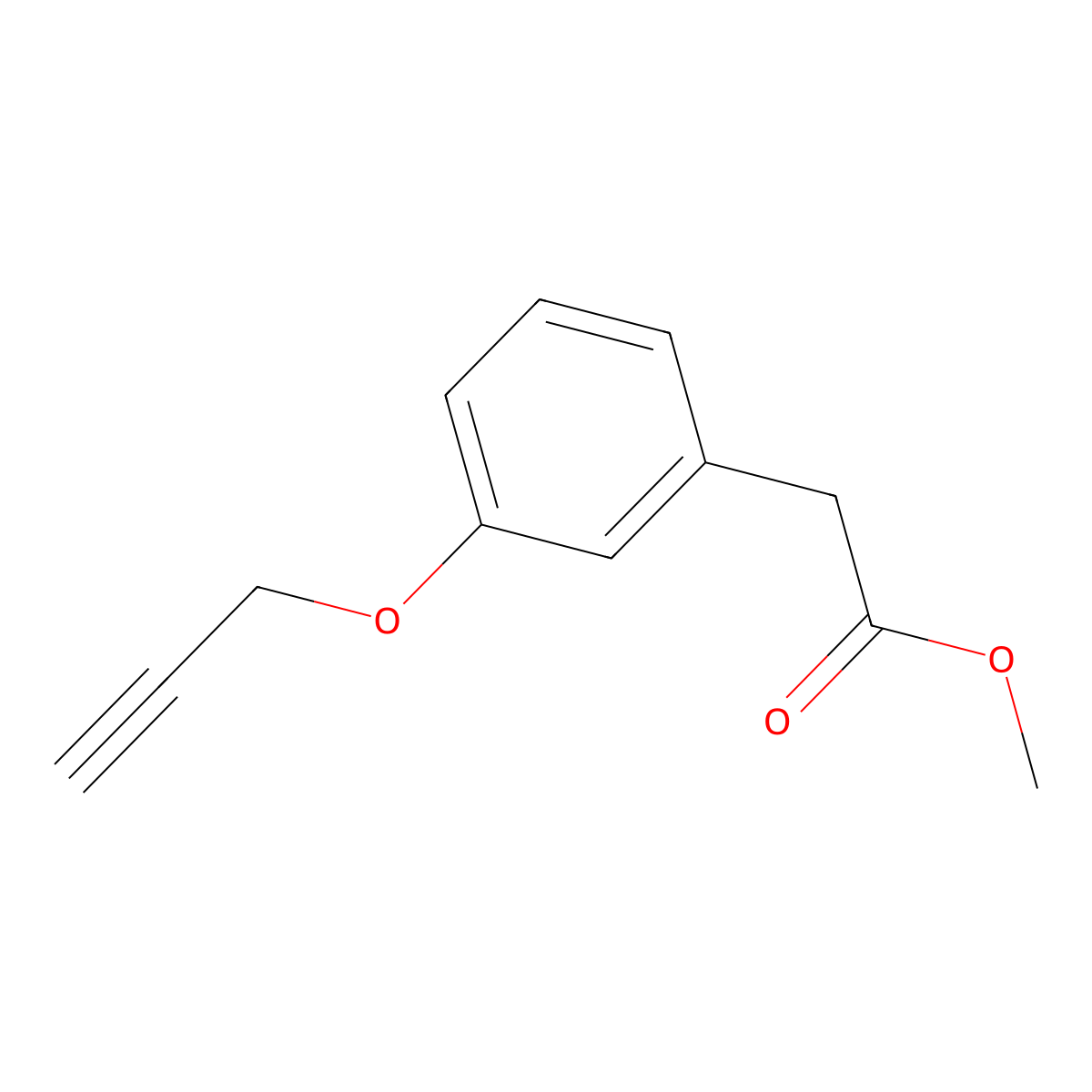 Methyl 2-[3-(prop-2-yn-1-yloxy)phenyl]acetate molecular structure, CAS 2947425-44-5