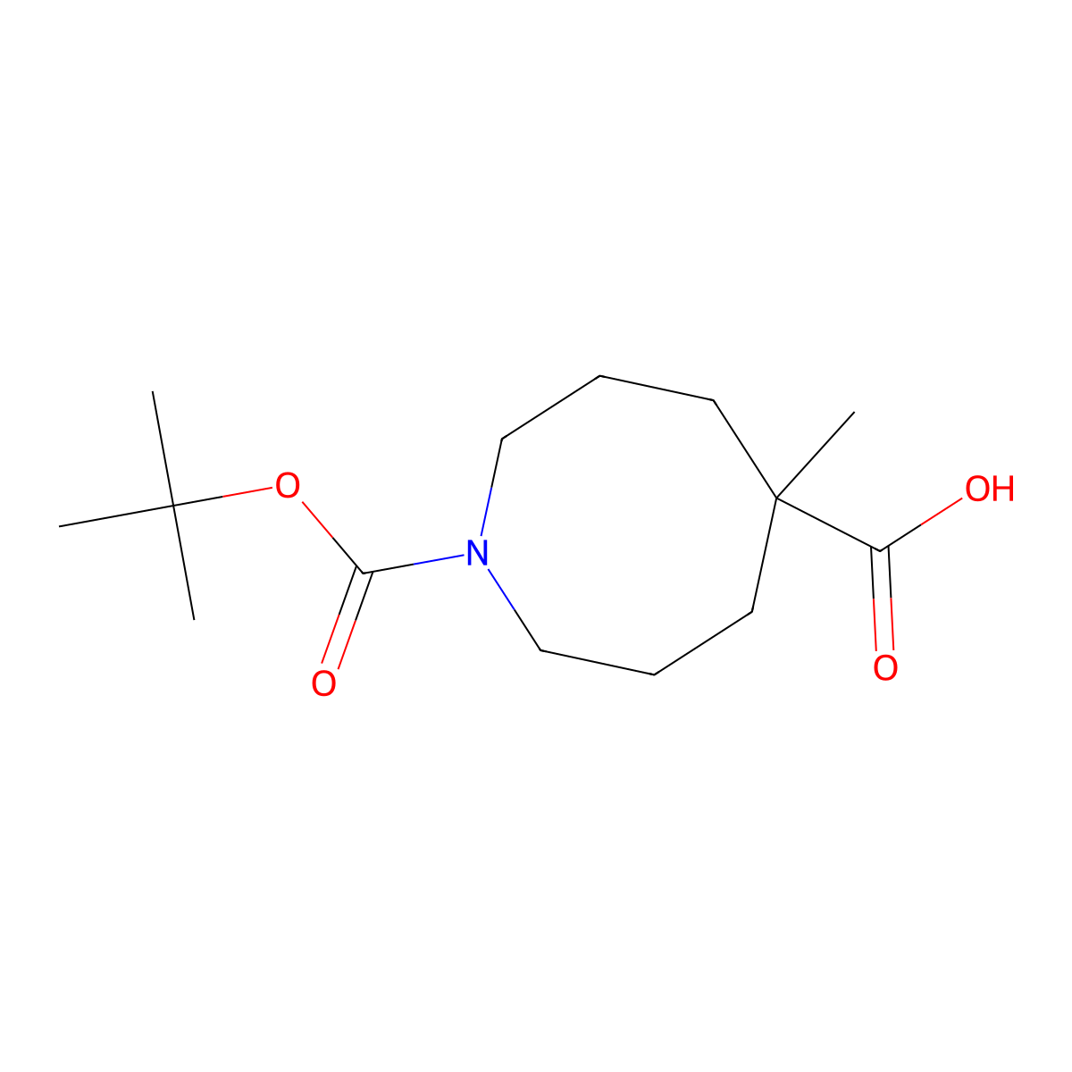 1-[(Tert-butoxy)carbonyl]-5-methylazocane-5-carboxylic acid molecular structure, CAS 2947425-55-8
