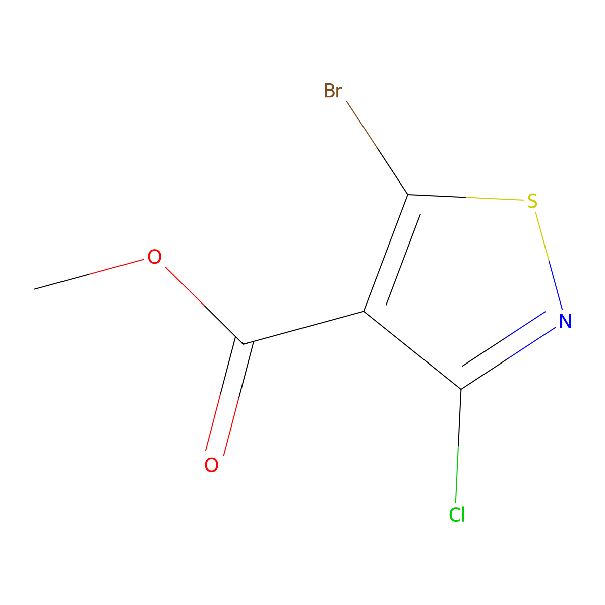 Methyl 5-bromo-3-chloroisothiazole-4-carboxylate molecular structure, CAS 2947425-56-9