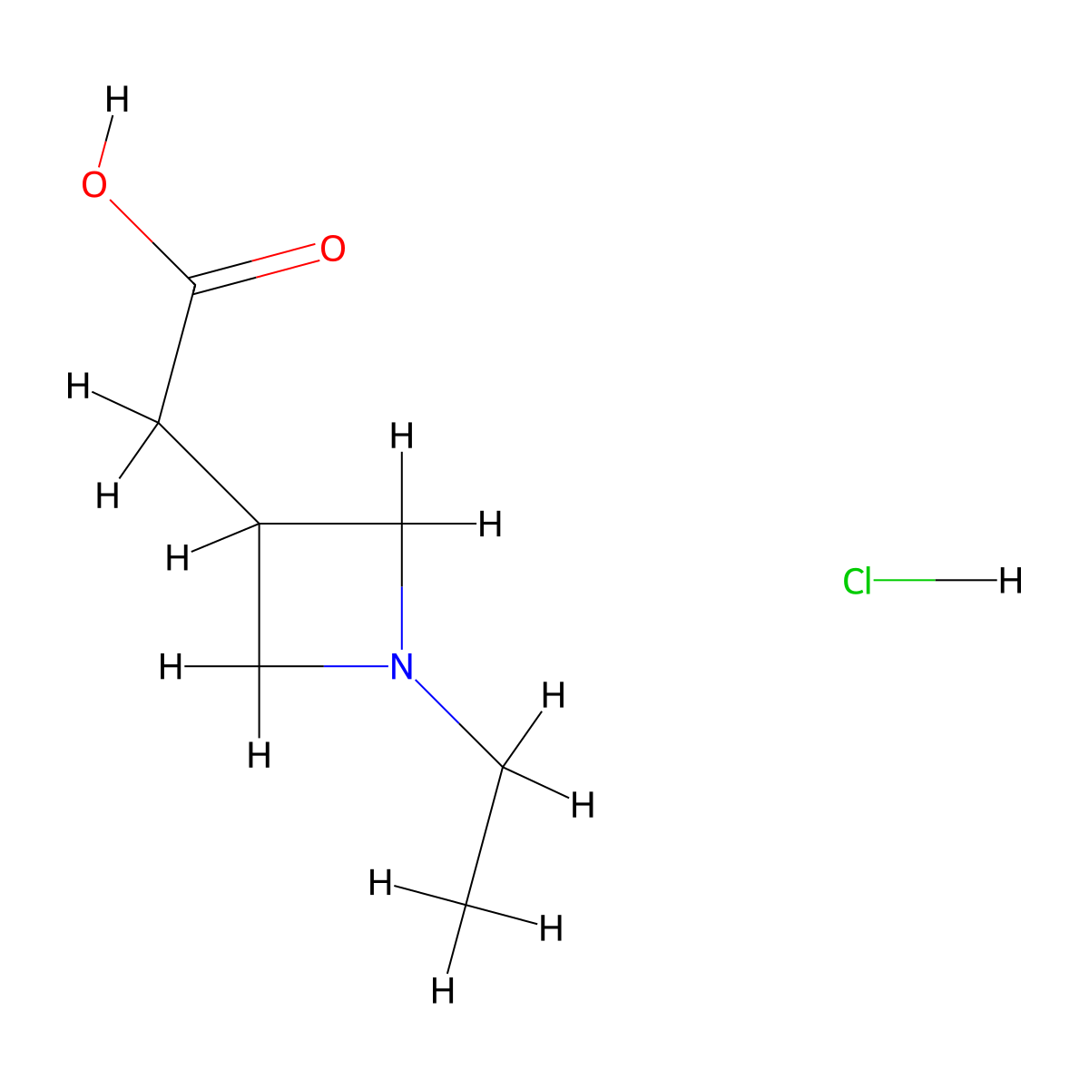 2-(1-Ethylazetidin-3-yl)acetic acid hydrochloride molecular structure, CAS 2947425-57-0
