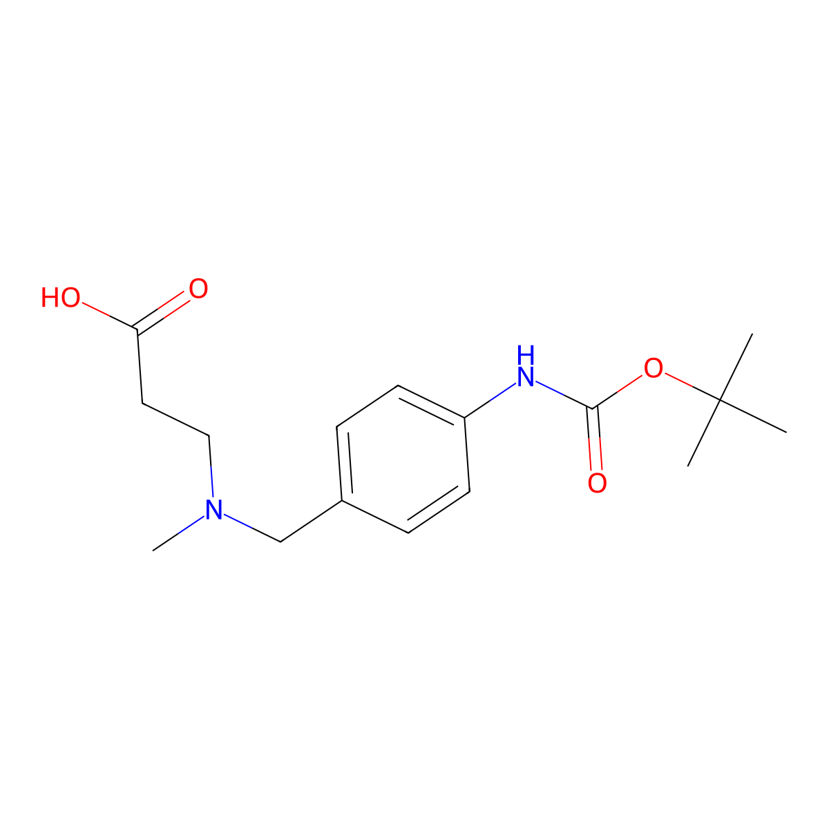 3-{[(4-{[(Tert-butoxy)carbonyl]amino}phenyl)methyl](methyl)amino}propanoic acid molecular structure, CAS 2947425-67-2