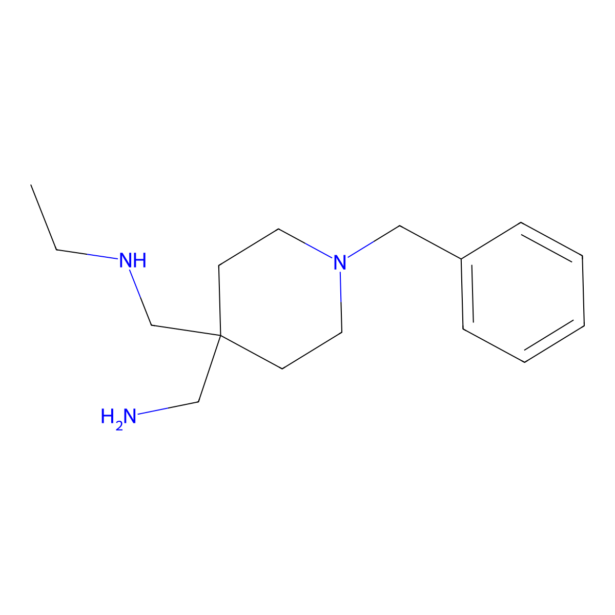 N-[[4-(aminomethyl)-1-benzylpiperidin-4-yl]methyl]ethanamine molecular structure, CAS 2947425-68-3