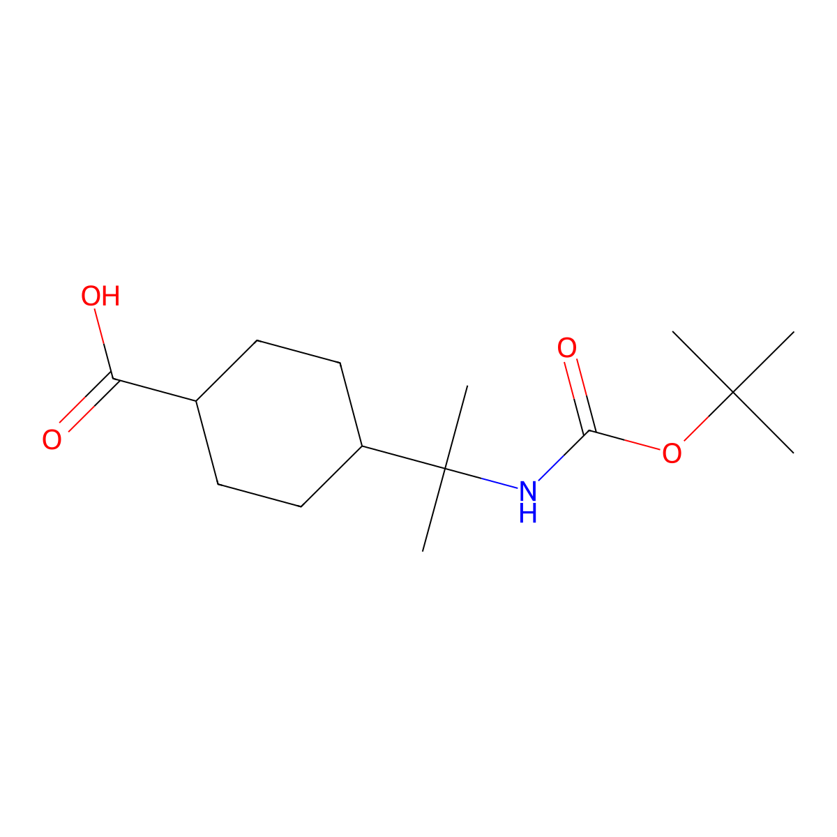 4-(2-{[(Tert-butoxy)carbonyl]amino}propan-2-yl)cyclohexane-1-carboxylic acid molecular structure, CAS 2947425-73-0