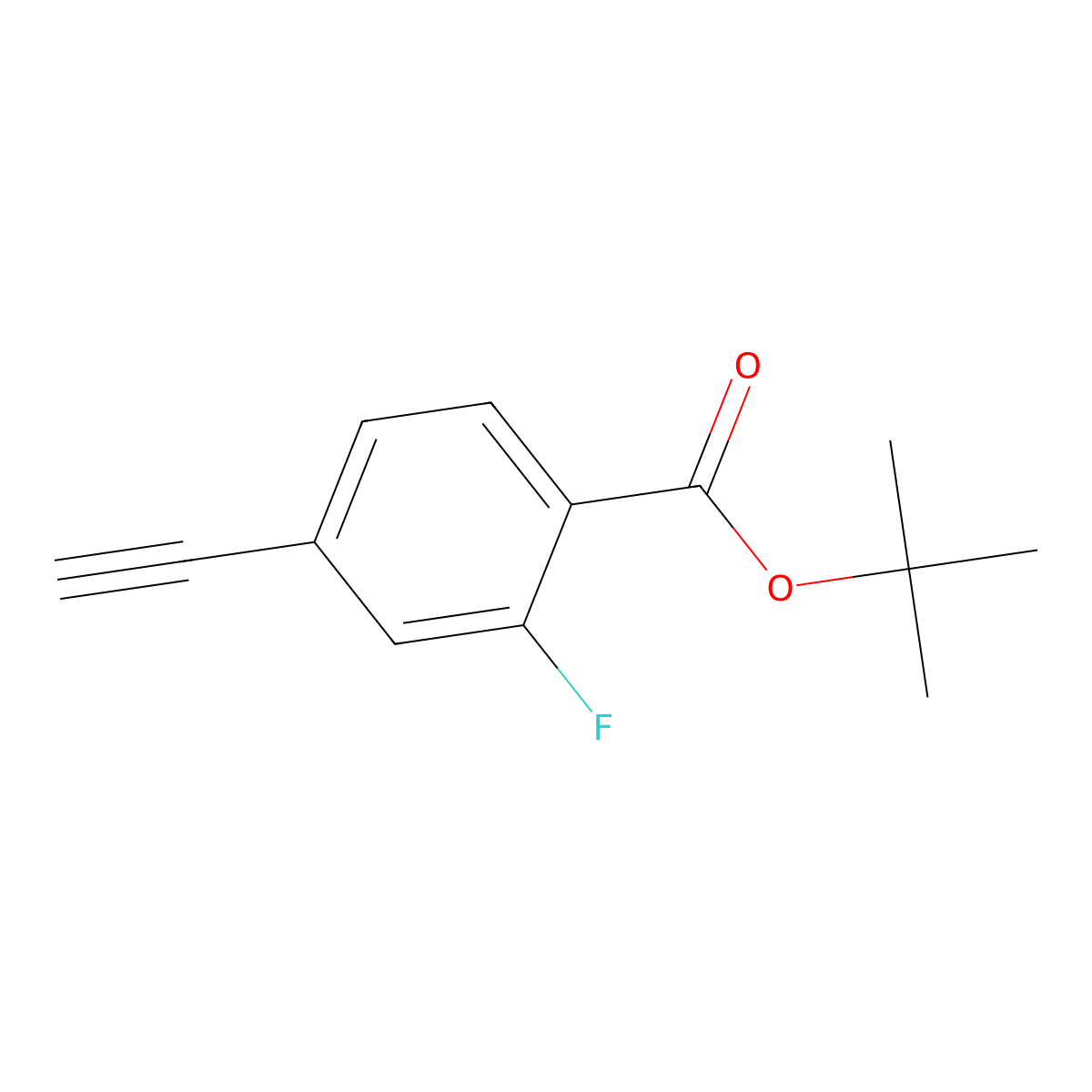 Tert-butyl 4-ethynyl-2-fluorobenzoate molecular structure, CAS 2947425-74-1