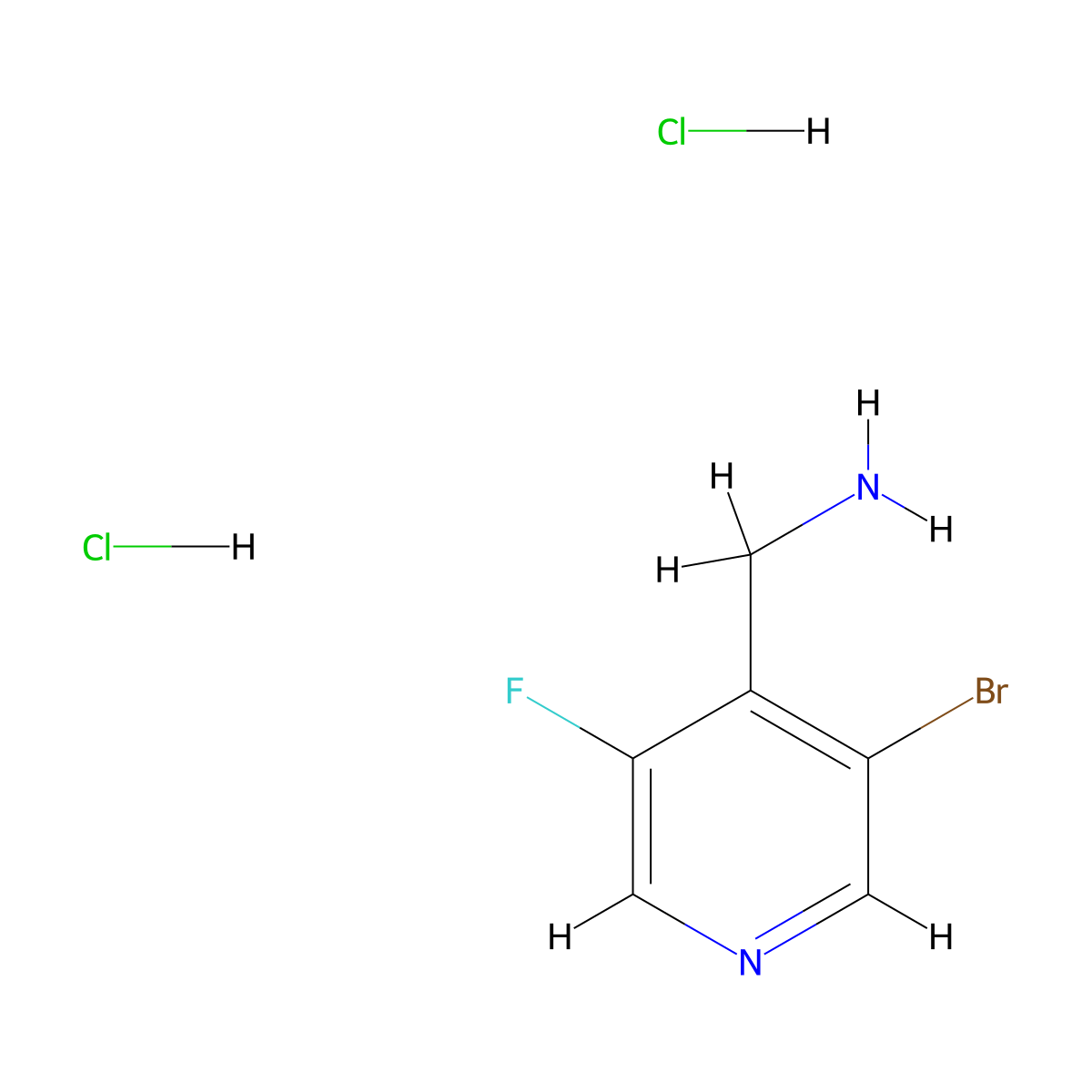 1-(3-Bromo-5-fluoropyridin-4-yl)methanamine dihydrochloride molecular structure, CAS 2947425-84-3