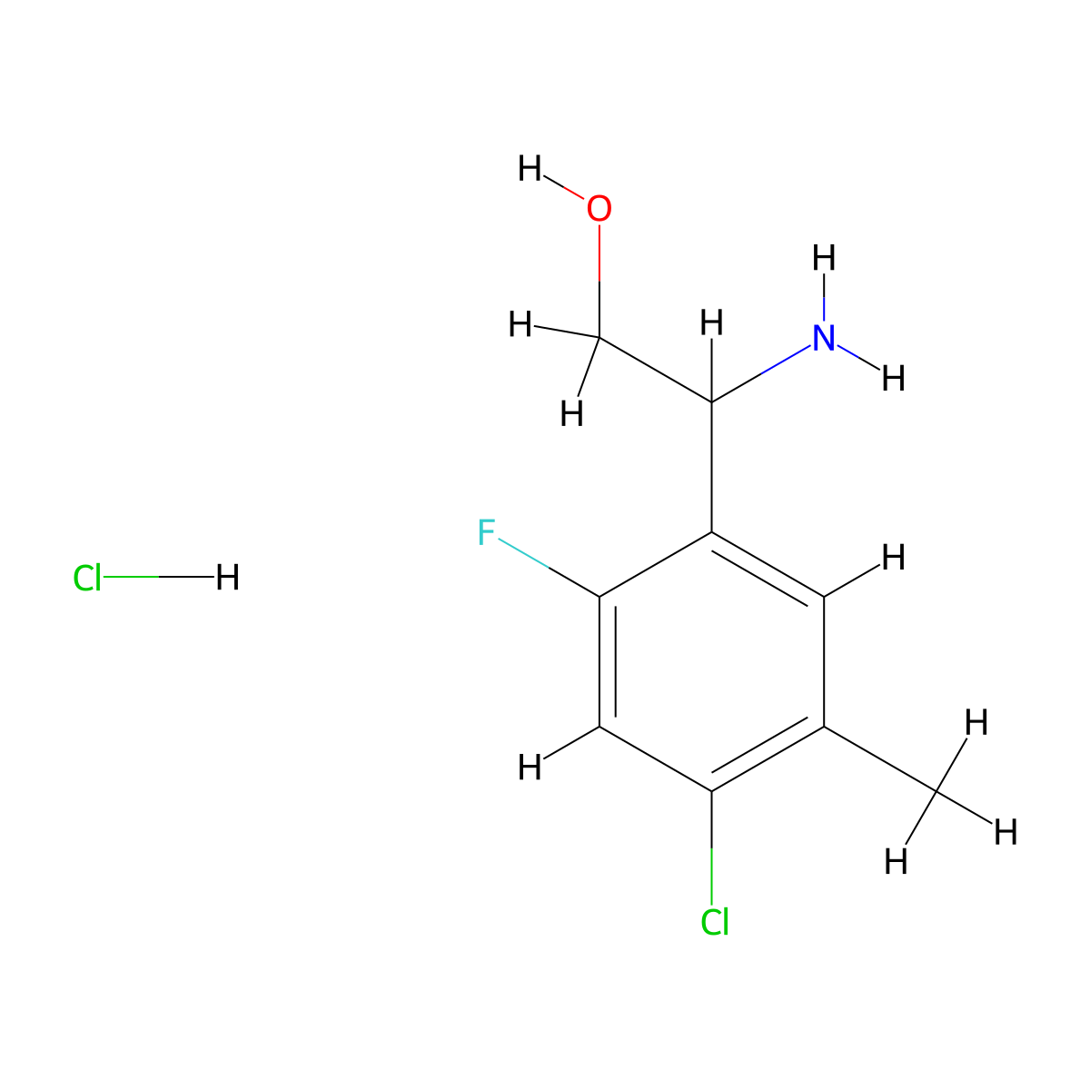 2-Amino-2-(4-chloro-2-fluoro-5-methylphenyl)ethan-1-ol hydrochloride molecular structure, CAS 2947425-86-5
