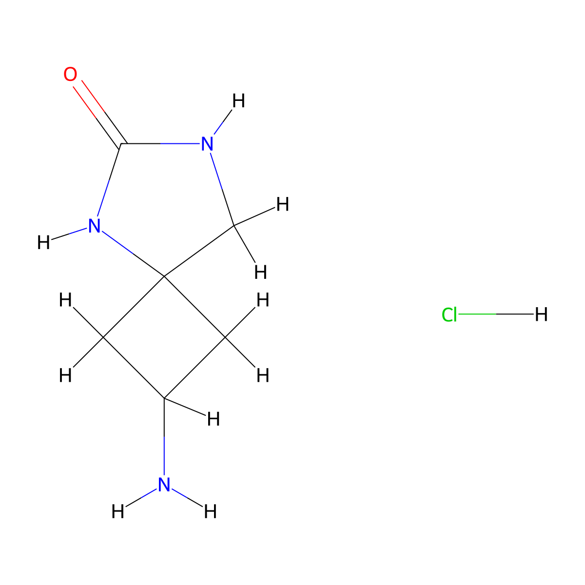 2-Amino-5,7-diazaspiro[3.4]octan-6-one;hydrochloride molecular structure, CAS 2947425-90-1