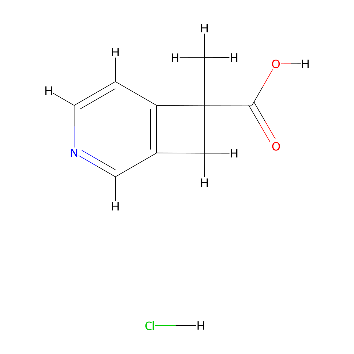 7-Methyl-3-azabicyclo[4.2.0]octa-1,3,5-triene-7-carboxylic acid hydrochloride molecular structure, CAS 2947425-96-7