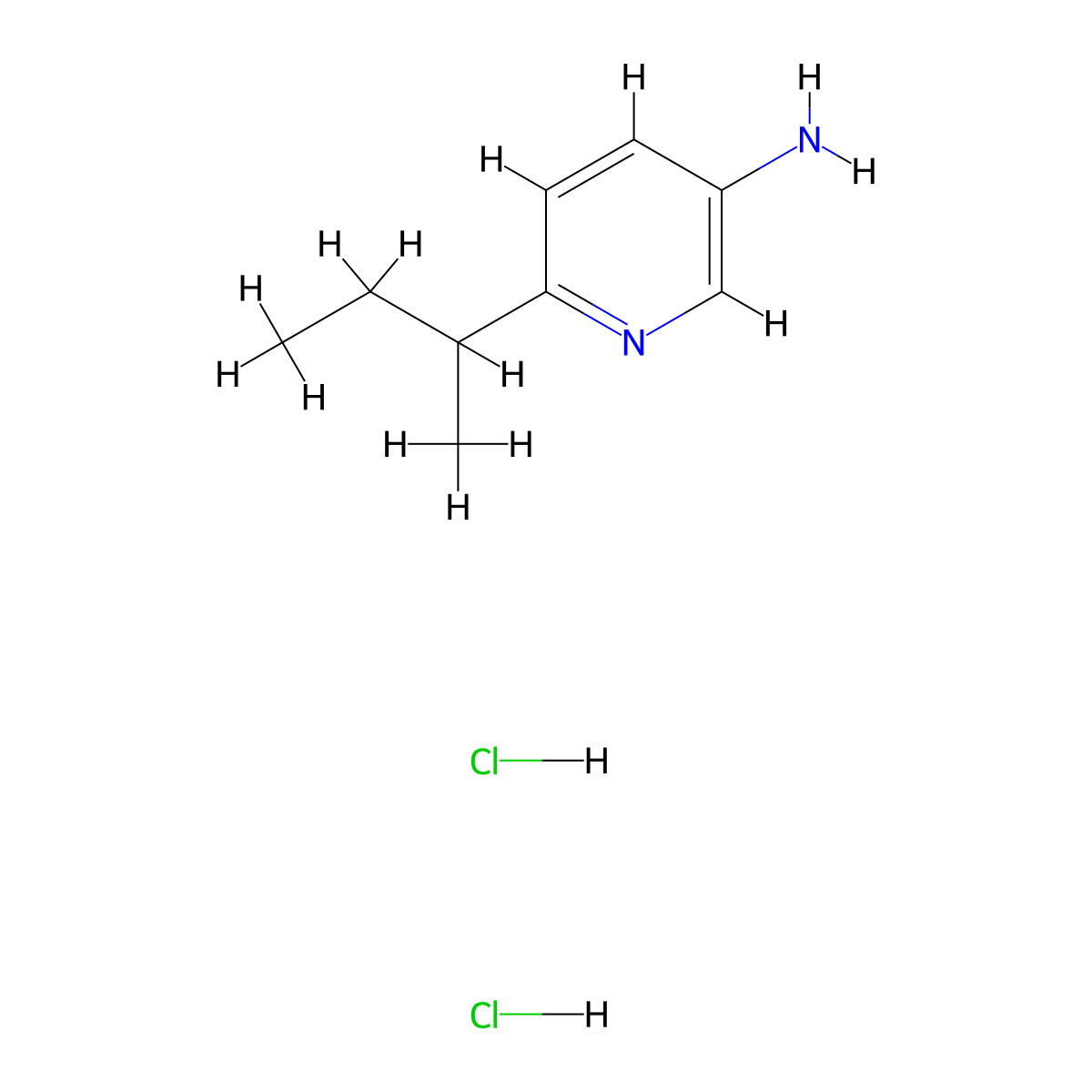 6-Butan-2-ylpyridin-3-amine;dihydrochloride molecular structure, CAS 2947425-99-0