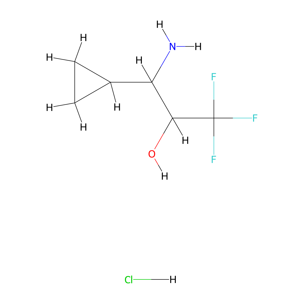 3-Amino-3-cyclopropyl-1,1,1-trifluoropropan-2-ol hydrochloride molecular structure, CAS 2947426-02-8