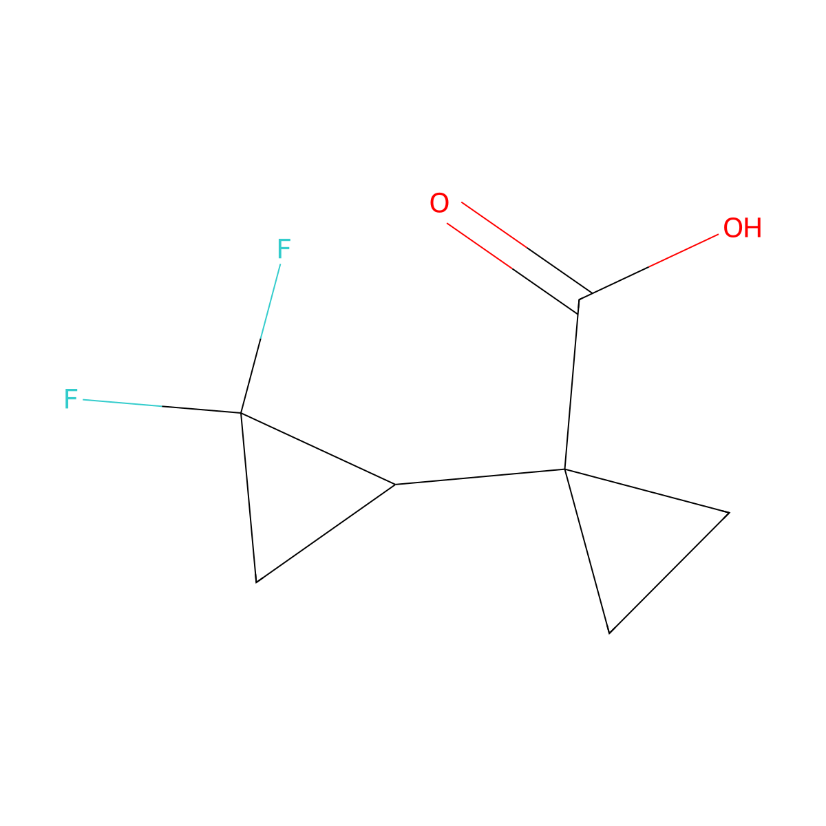 2',2'-Difluoro-[1,1'-bi(cyclopropane)]-1-carboxylic acid molecular structure, CAS 2947426-06-2