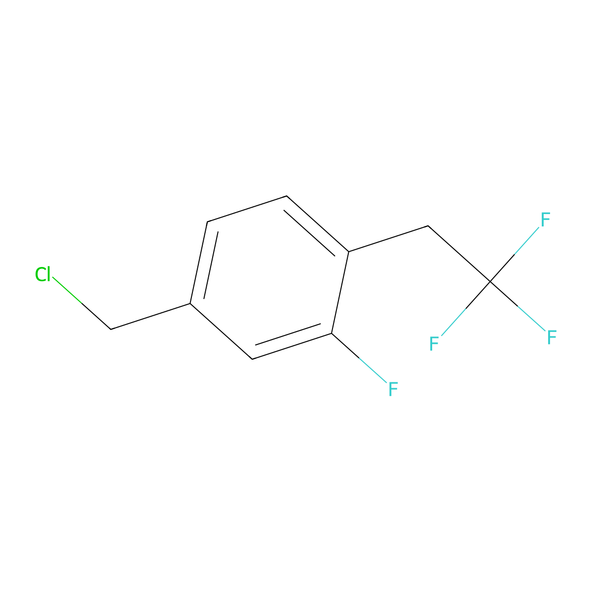 4-(Chloromethyl)-2-fluoro-1-(2,2,2-trifluoroethyl)benzene molecular structure, CAS 2947426-12-0