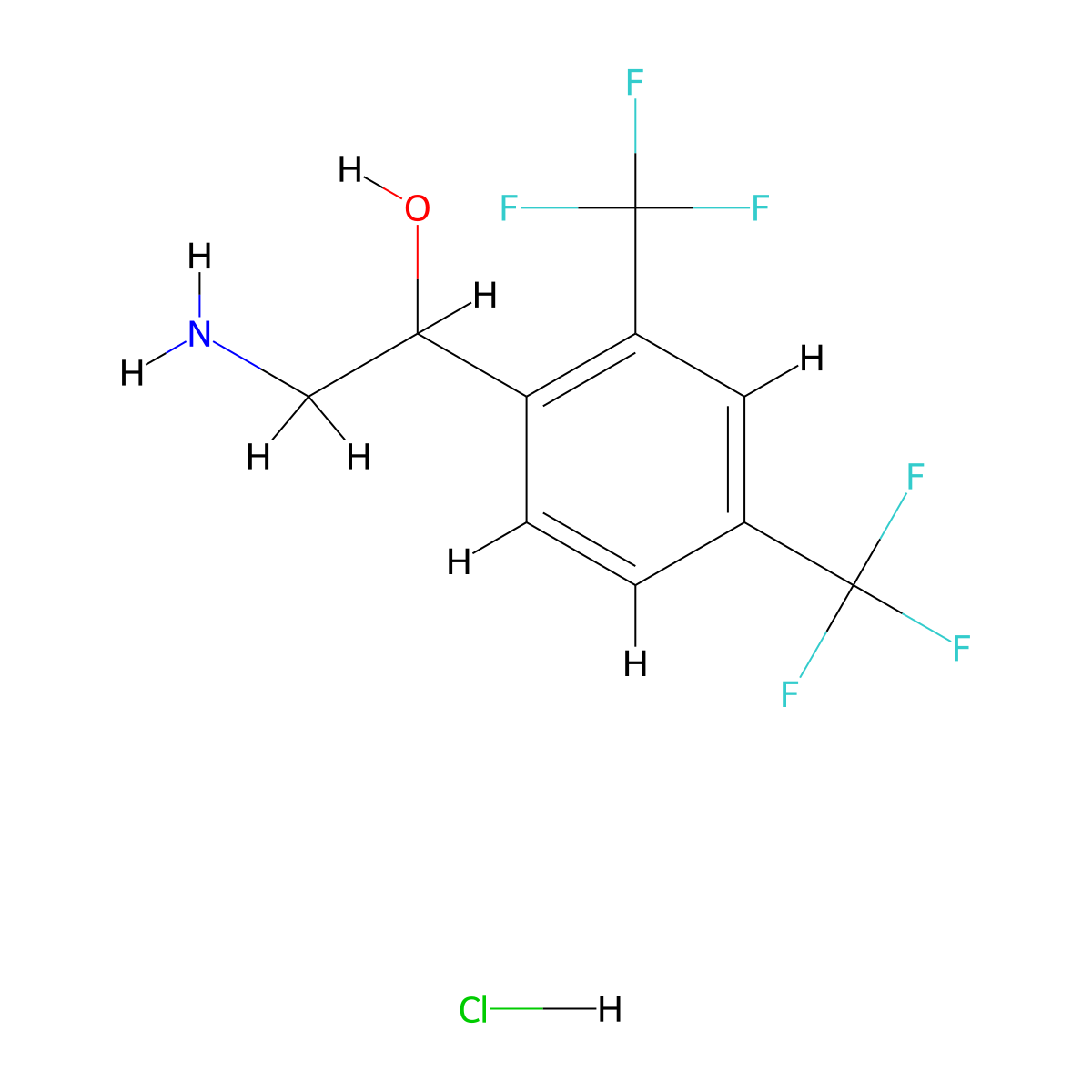 2-Amino-1-[2,4-bis(trifluoromethyl)phenyl]ethan-1-ol hydrochloride molecular structure, CAS 2947426-18-6