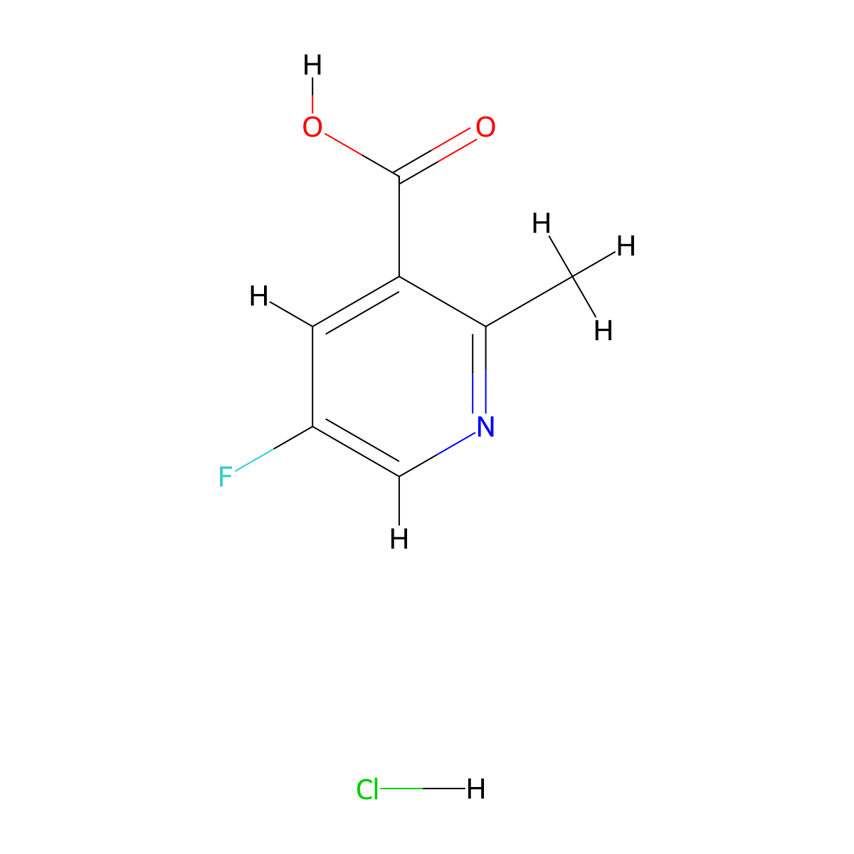 5-Fluoro-2-methylpyridine-3-carboxylic acid hydrochloride molecular structure, CAS 2947426-20-0