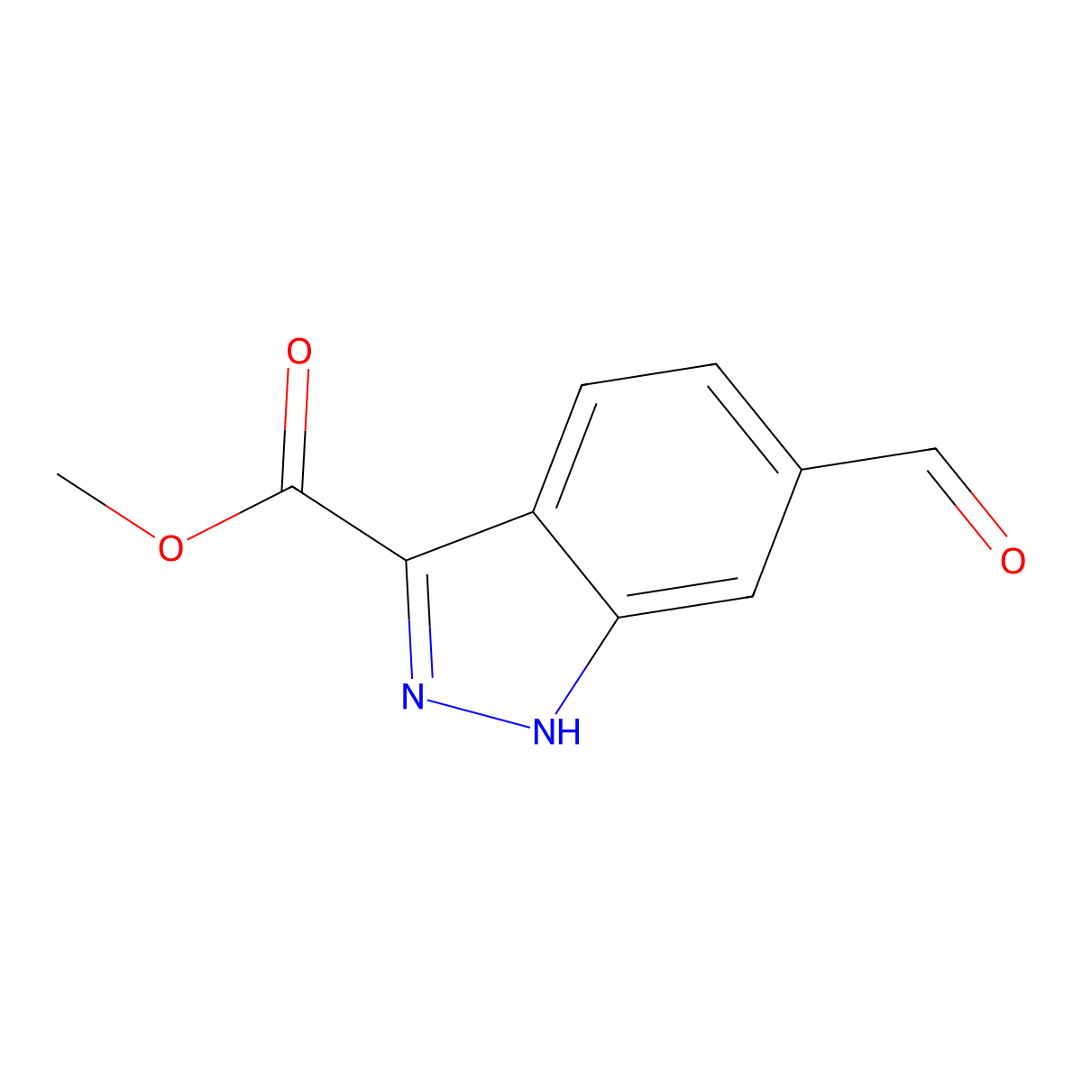 methyl 6-formyl-1H-indazole-3-carboxylate molecular structure, CAS 2947426-23-3