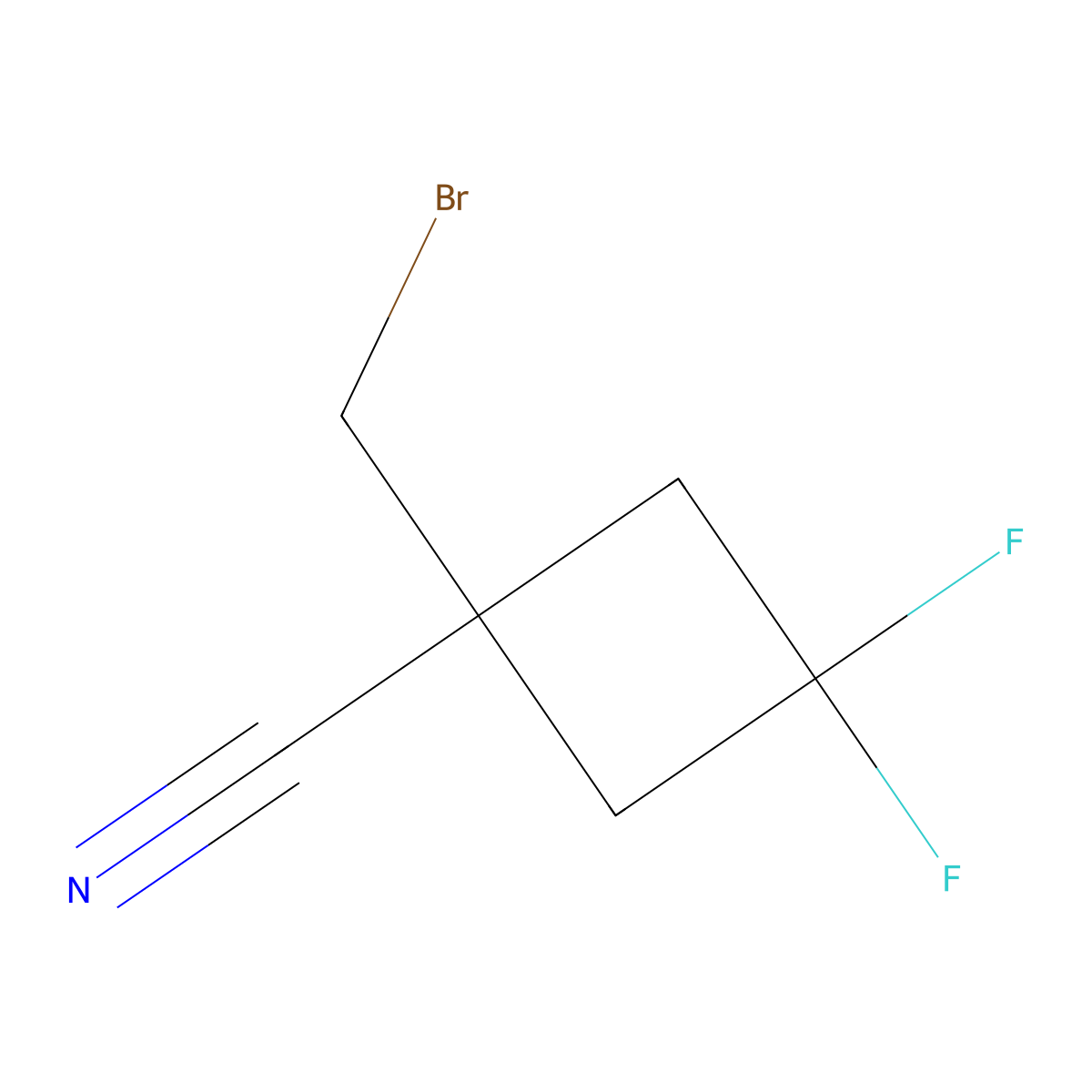 1-(Bromomethyl)-3,3-difluorocyclobutane-1-carbonitrile molecular structure, CAS 2947426-33-5
