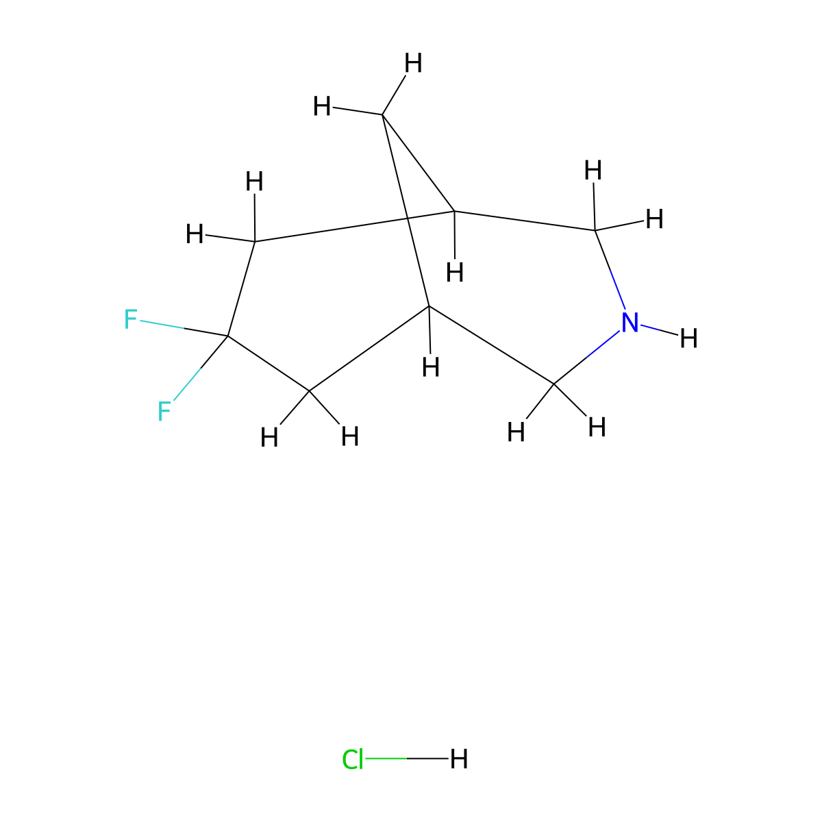 7,7-Difluoro-3-azabicyclo[3.3.1]nonane;hydrochloride molecular structure, CAS 2947426-40-4