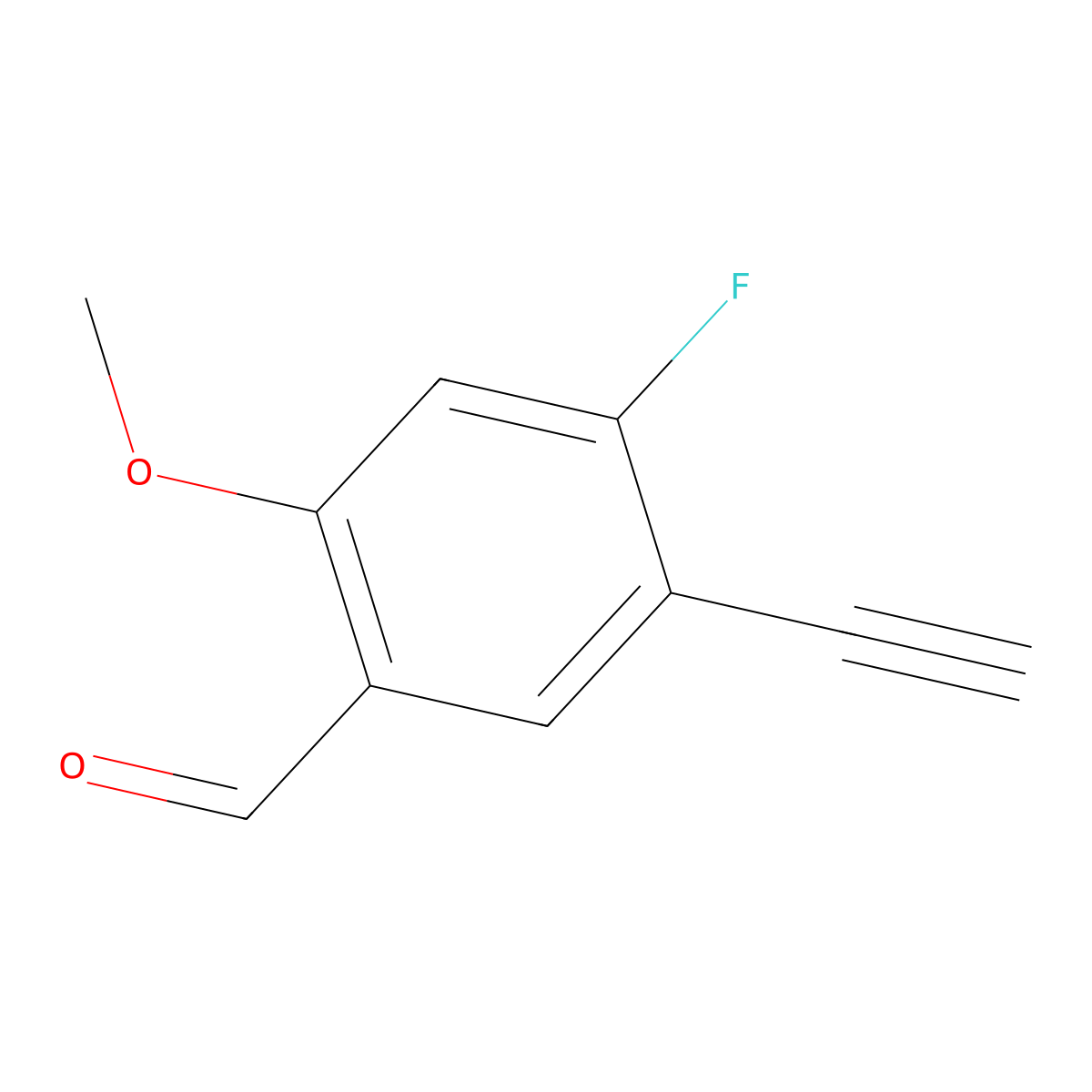 5-Ethynyl-4-fluoro-2-methoxybenzaldehyde molecular structure, CAS 2947426-45-9