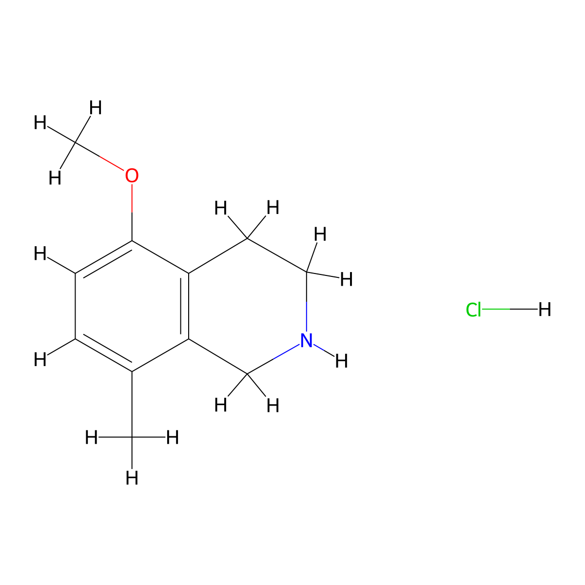 5-Methoxy-8-methyl-1,2,3,4-tetrahydroisoquinoline hydrochloride molecular structure, CAS 2947426-46-0