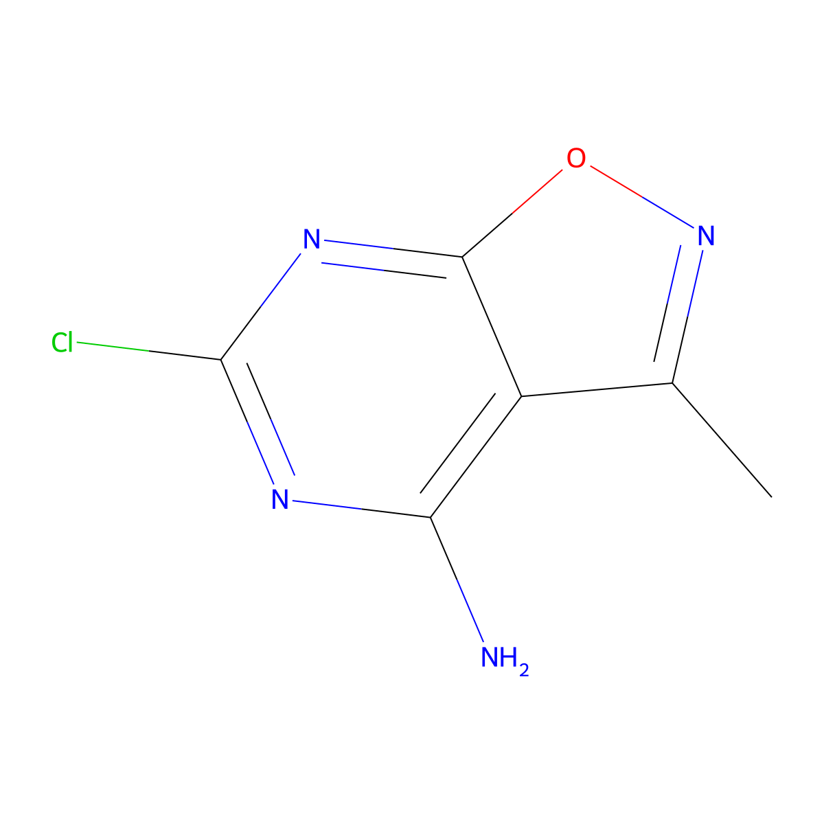 6-Chloro-3-methyl-[1,2]oxazolo[5,4-d]pyrimidin-4-amine molecular structure, CAS 2947426-47-1
