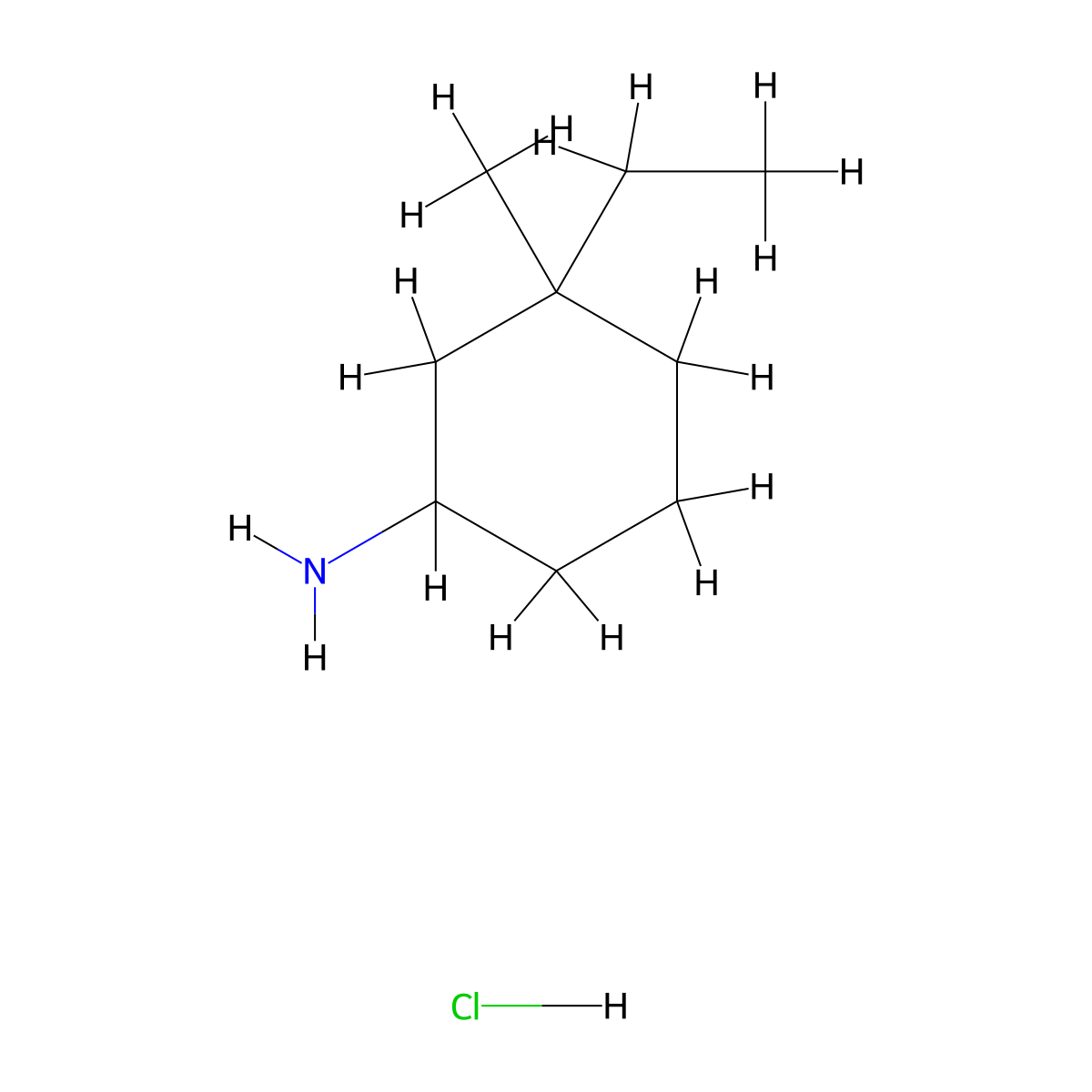 3-Ethyl-3-methylcyclohexan-1-amine hydrochloride molecular structure, CAS 2947426-54-0