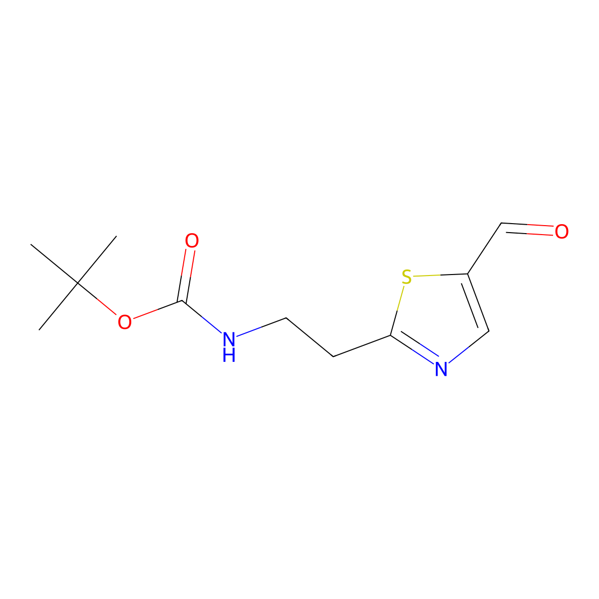 Tert-butyl (2-(5-formylthiazol-2-YL)ethyl)carbamate molecular structure, CAS 2947426-57-3
