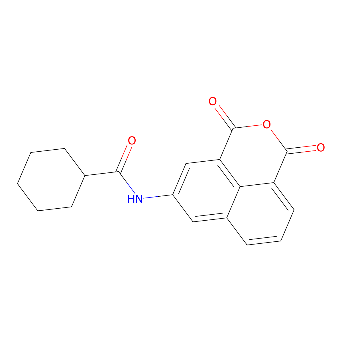 N-{2,4-dioxo-3-oxatricyclo[7.3.1.0,5,13]trideca-1(13),5,7,9,11-pentaen-7-yl}cyclohexanecarboxamide molecular structure, CAS 2947426-59-5